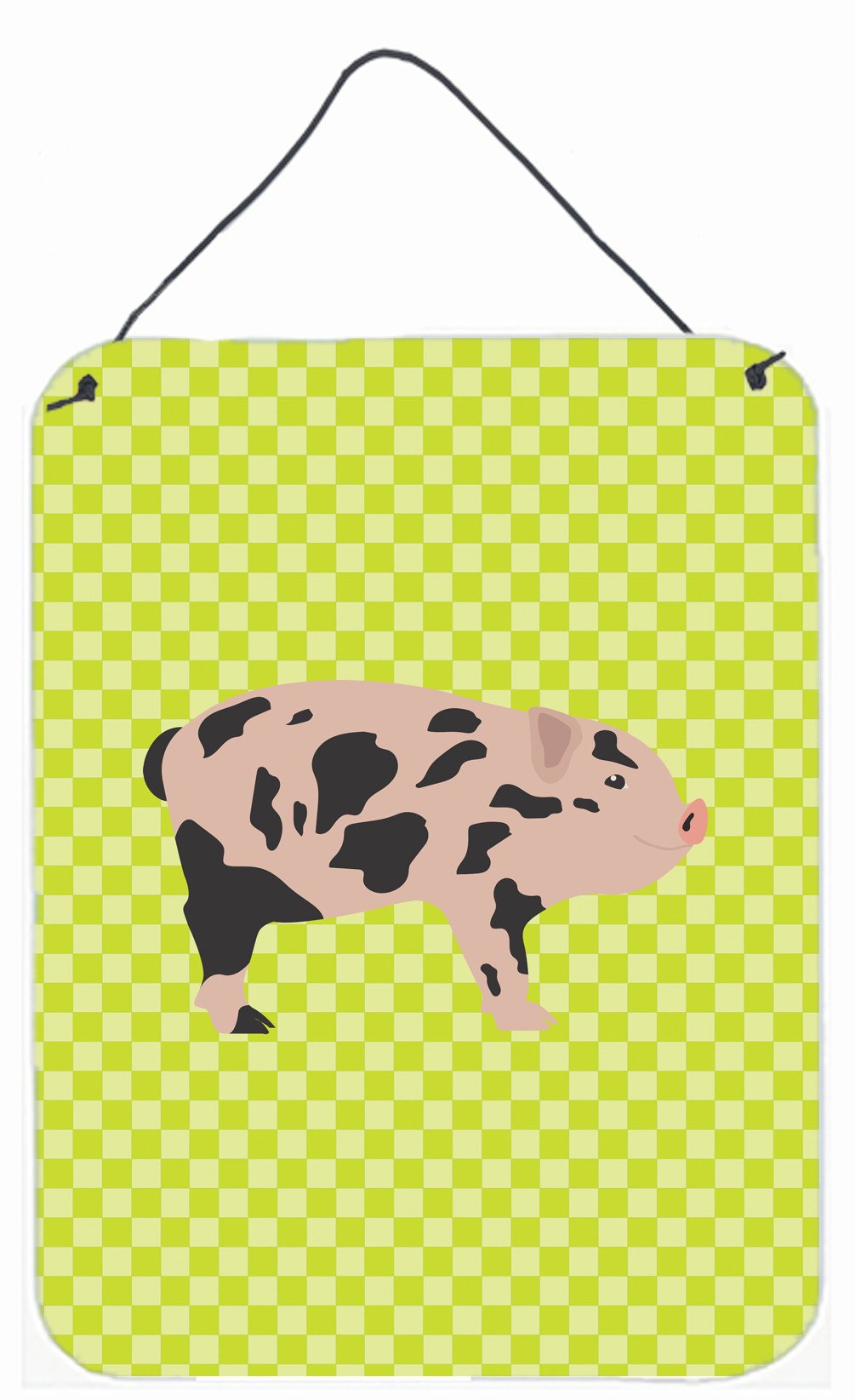 Mini Miniature Pig Green Wall or Door Hanging Prints BB7761DS1216 by Caroline's Treasures