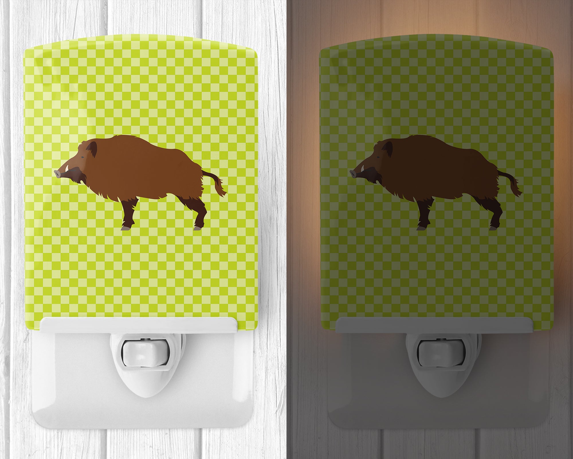 Wild Boar Pig Green Ceramic Night Light BB7762CNL - the-store.com