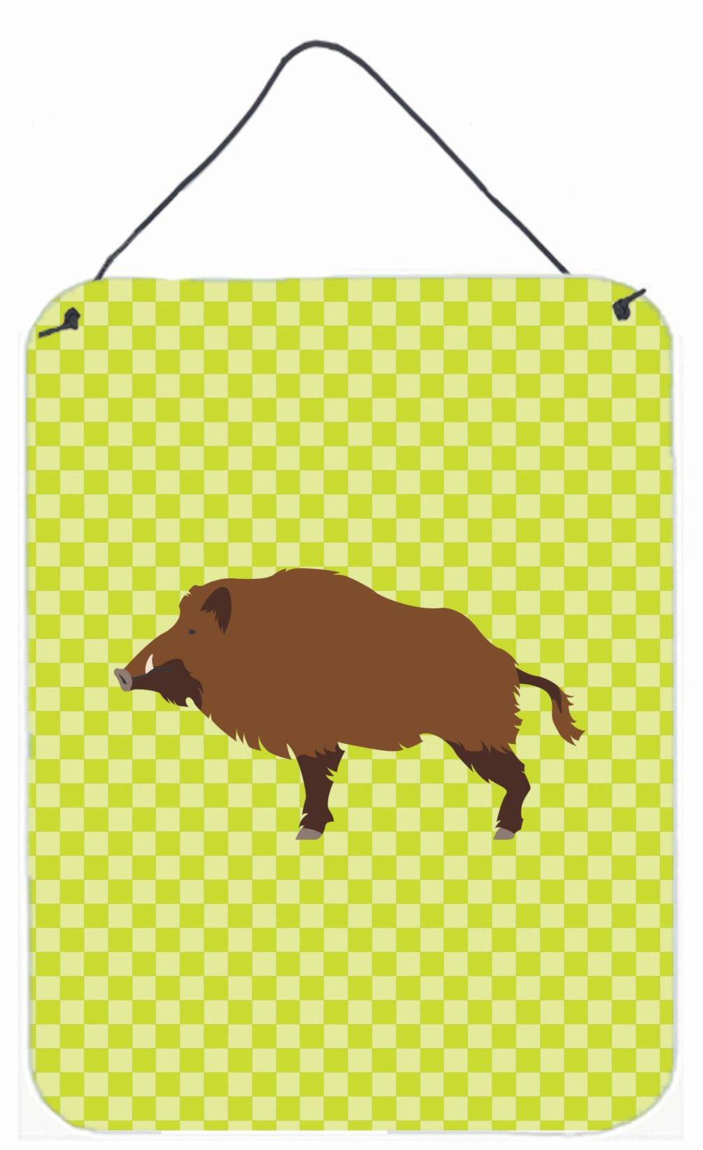 Wild Boar Pig Green Wall or Door Hanging Prints BB7762DS1216 by Caroline's Treasures