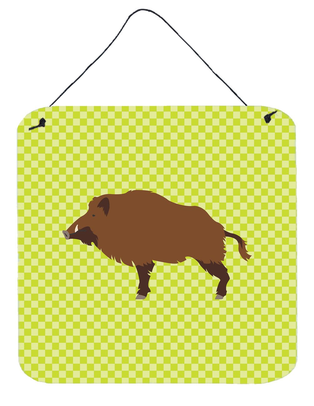 Wild Boar Pig Green Wall or Door Hanging Prints BB7762DS66 by Caroline's Treasures