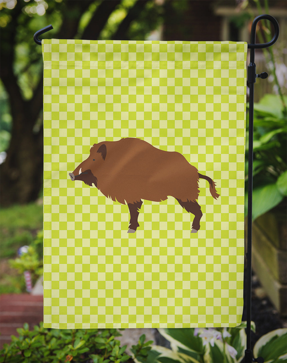 Wild Boar Pig Green Flag Garden Size  the-store.com.