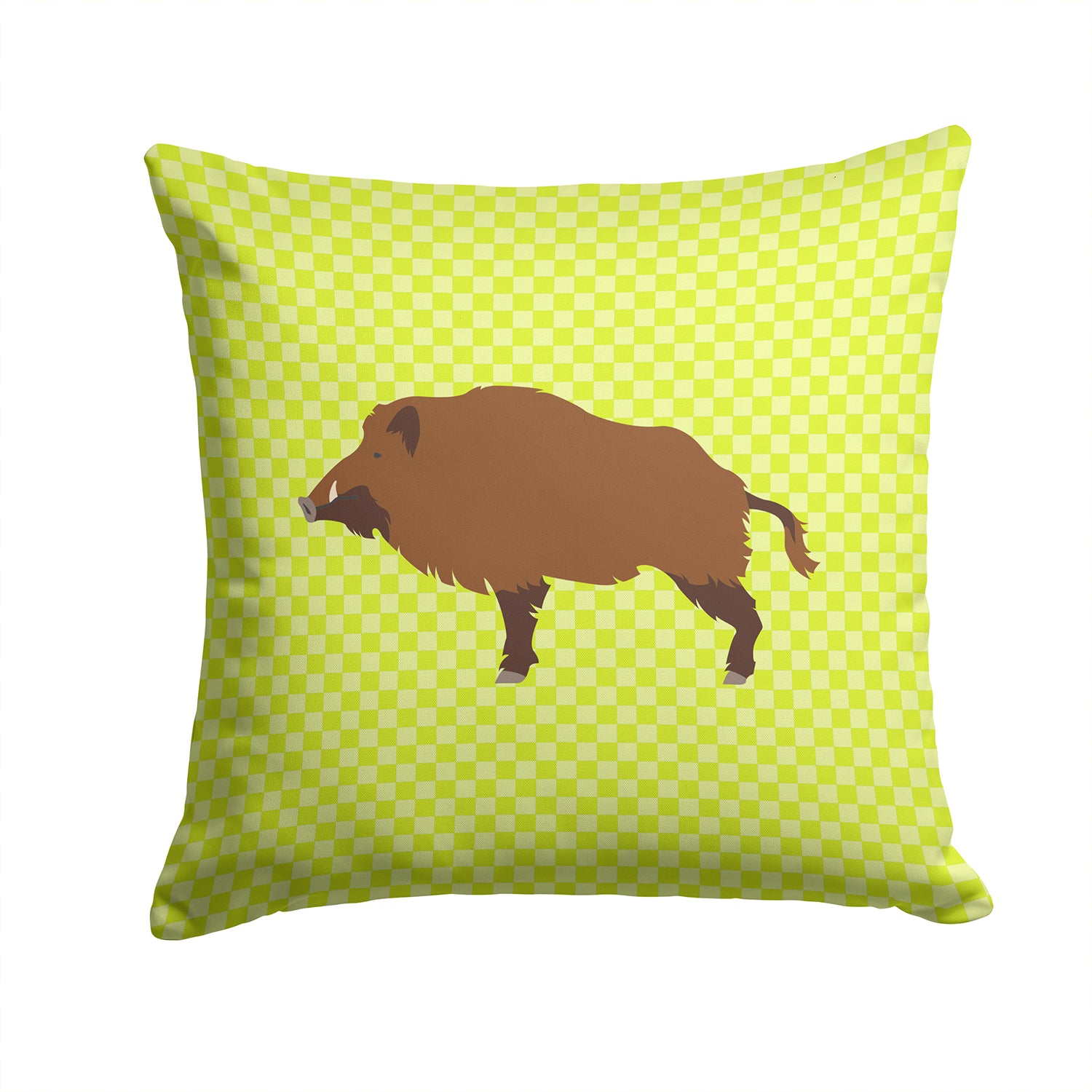 Wild Boar Pig Green Fabric Decorative Pillow BB7762PW1414 - the-store.com