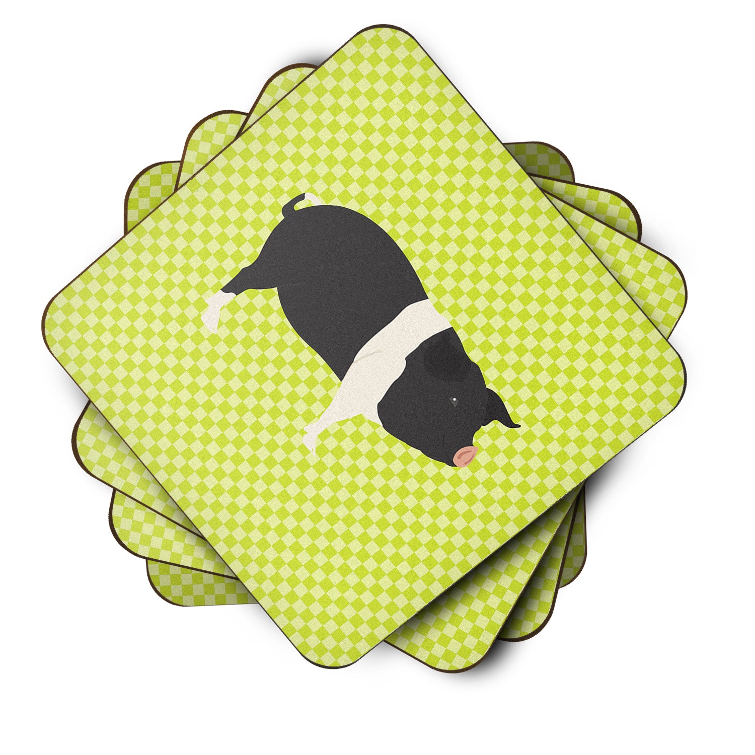 Hampshire Pig Green Foam Coaster Set of 4 BB7765FC - the-store.com