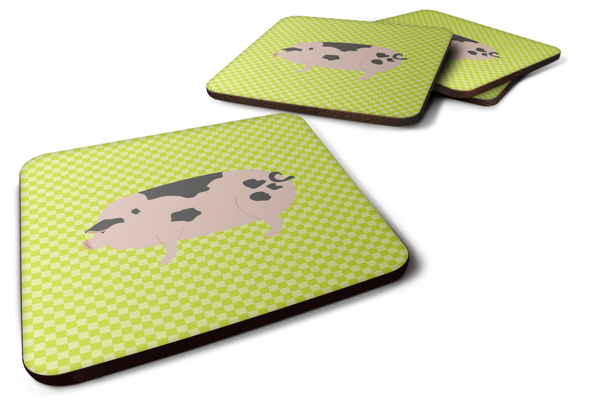 Gloucester Old Spot Pig Green Foam Coaster Set of 4 BB7766FC - the-store.com