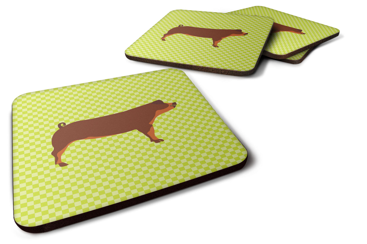 Duroc Pig Green Foam Coaster Set of 4 BB7768FC - the-store.com