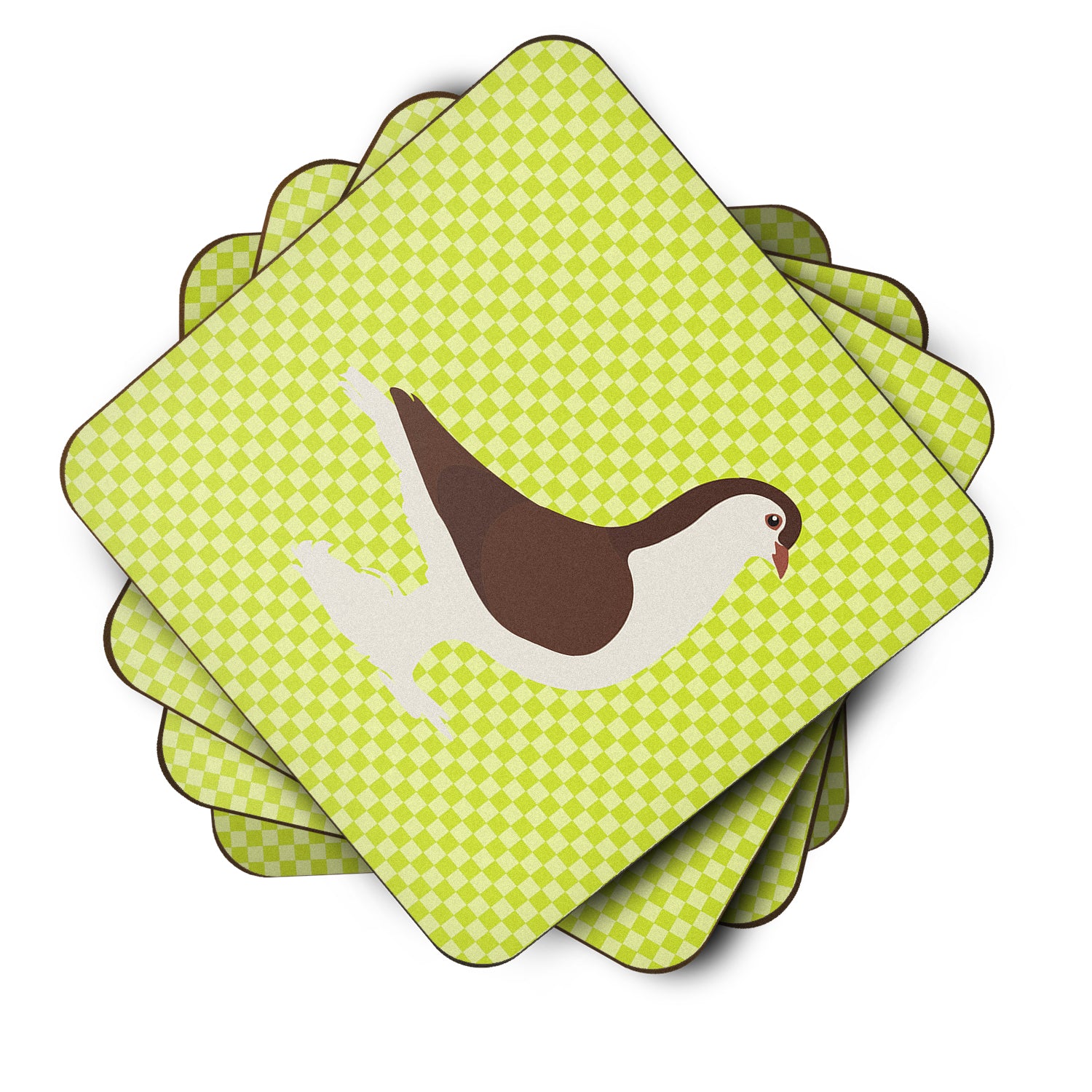 Large Pigeon Green Foam Coaster Set of 4 BB7769FC - the-store.com