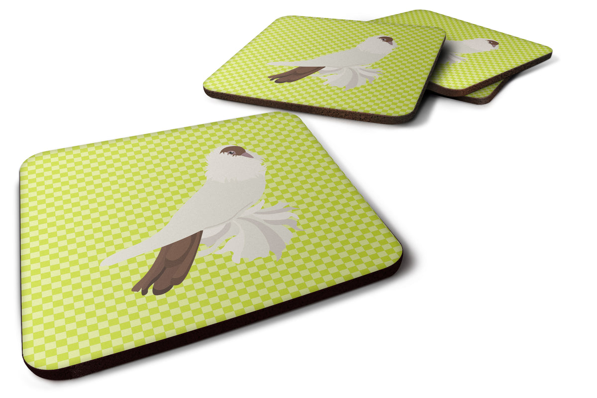 German Helmet Pigeon Green Foam Coaster Set of 4 BB7770FC - the-store.com