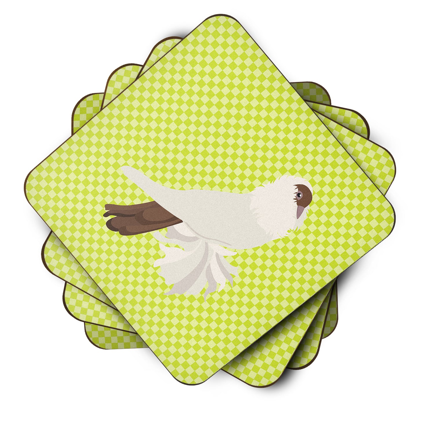 German Helmet Pigeon Green Foam Coaster Set of 4 BB7770FC - the-store.com