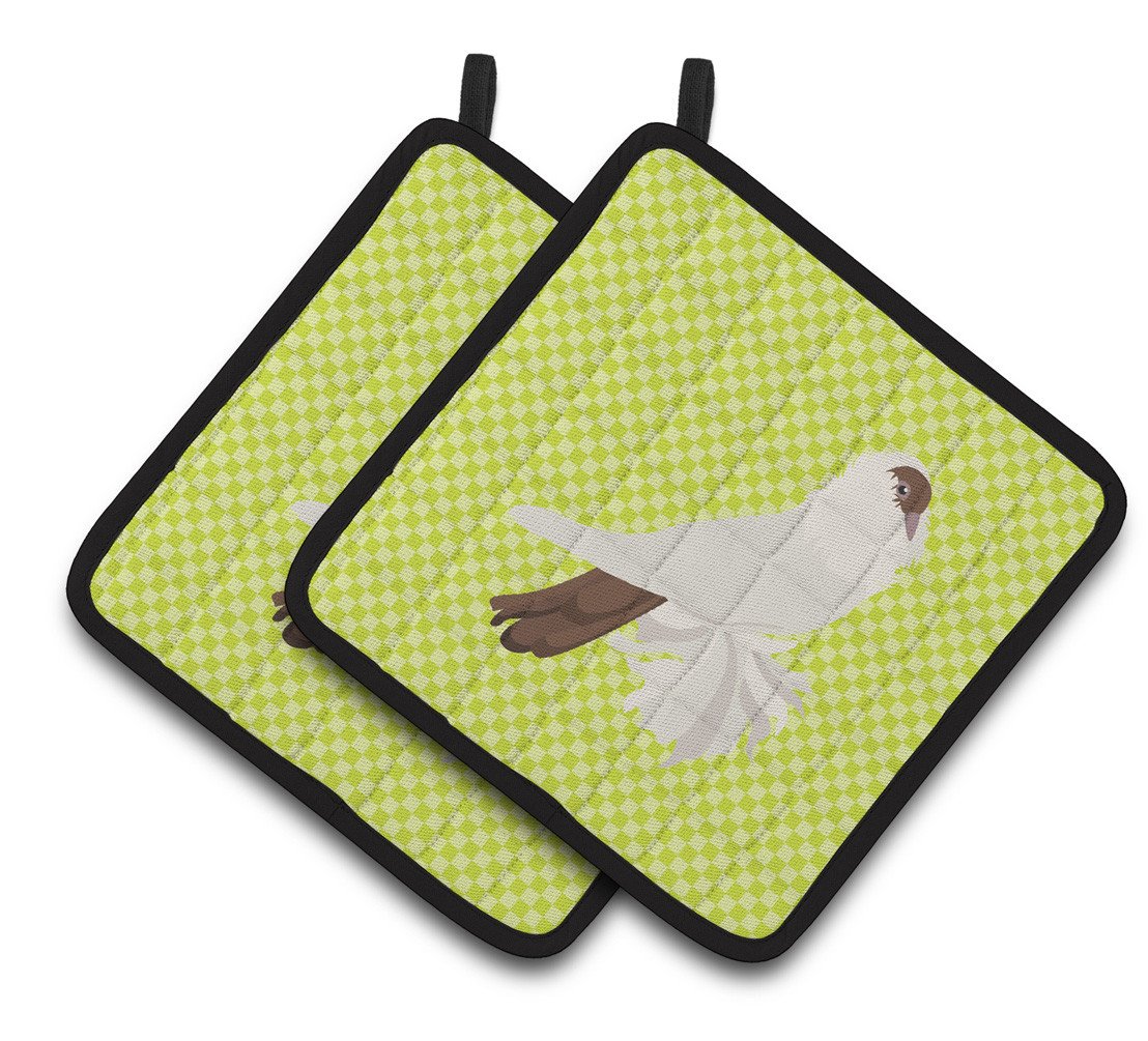 German Helmet Pigeon Green Pair of Pot Holders BB7770PTHD by Caroline&#39;s Treasures