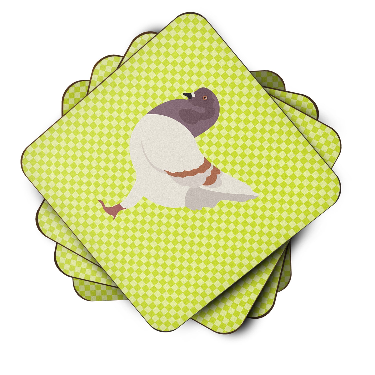 German Modena Pigeon Green Foam Coaster Set of 4 BB7775FC - the-store.com