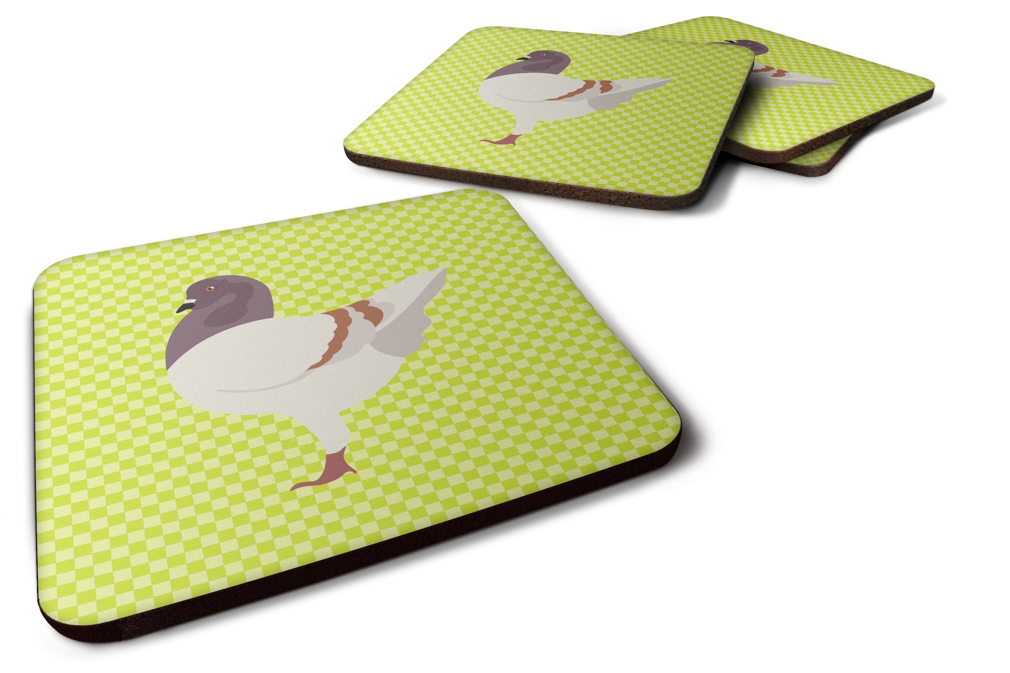 German Modena Pigeon Green Foam Coaster Set of 4 BB7775FC - the-store.com