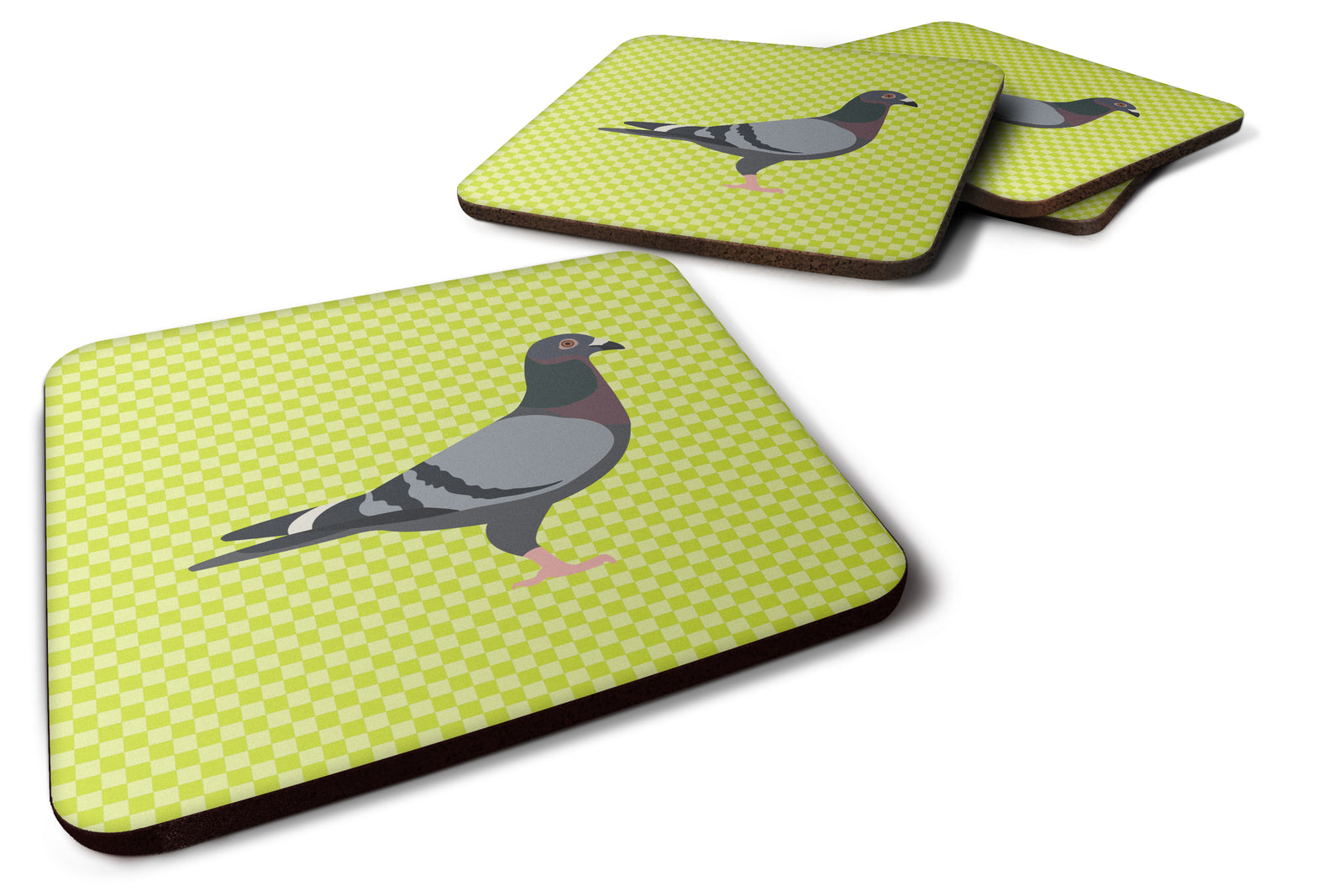 Racing Pigeon Green Foam Coaster Set of 4 BB7777FC - the-store.com