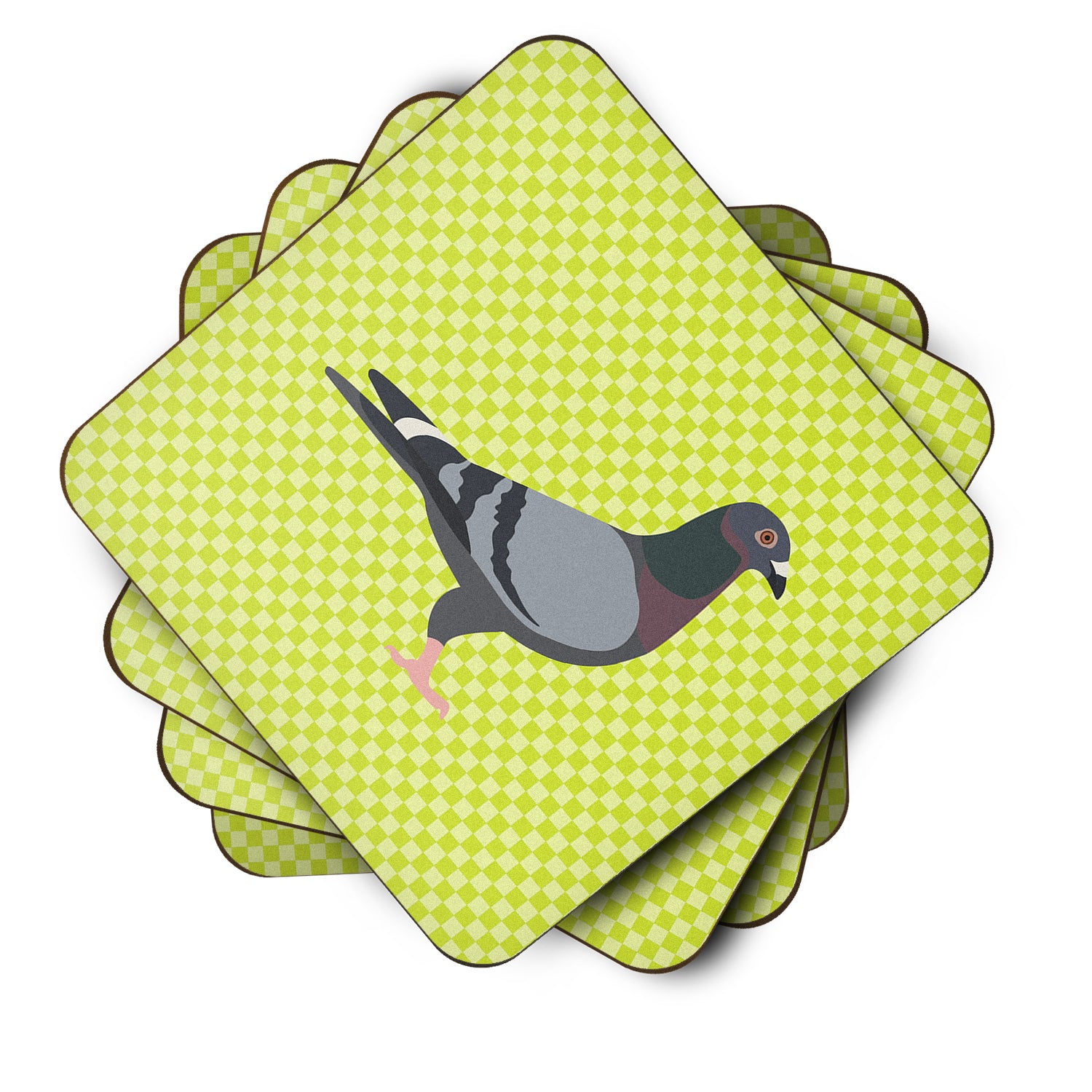 Racing Pigeon Green Foam Coaster Set of 4 BB7777FC - the-store.com