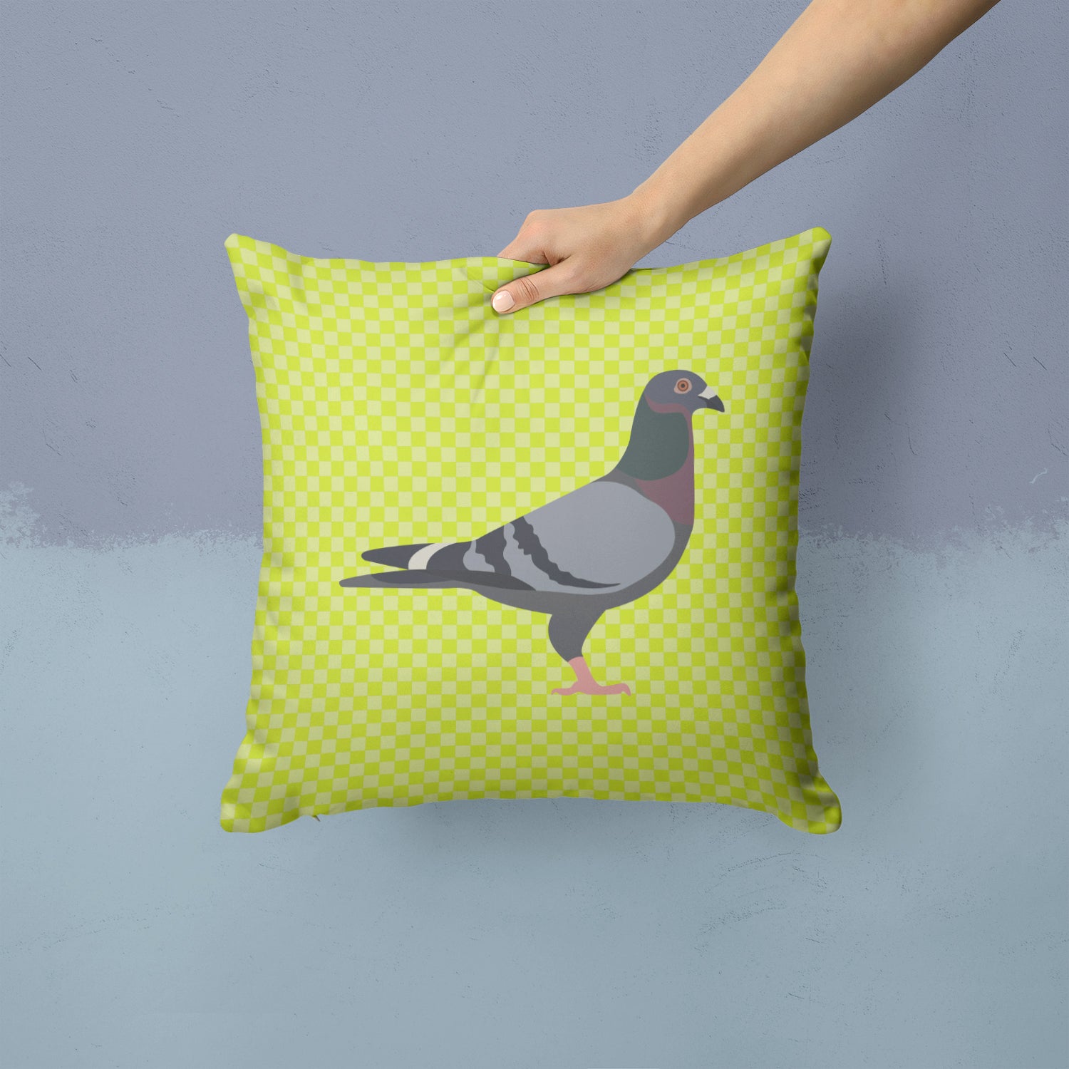 Racing Pigeon Green Fabric Decorative Pillow BB7777PW1414 - the-store.com