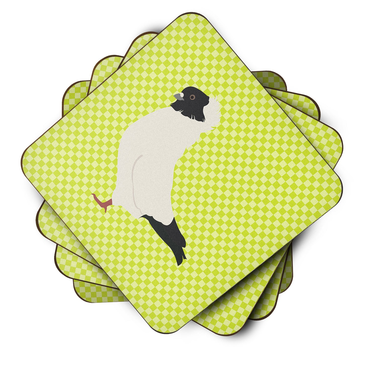 Nun Pigeon Green Foam Coaster Set of 4 BB7778FC - the-store.com