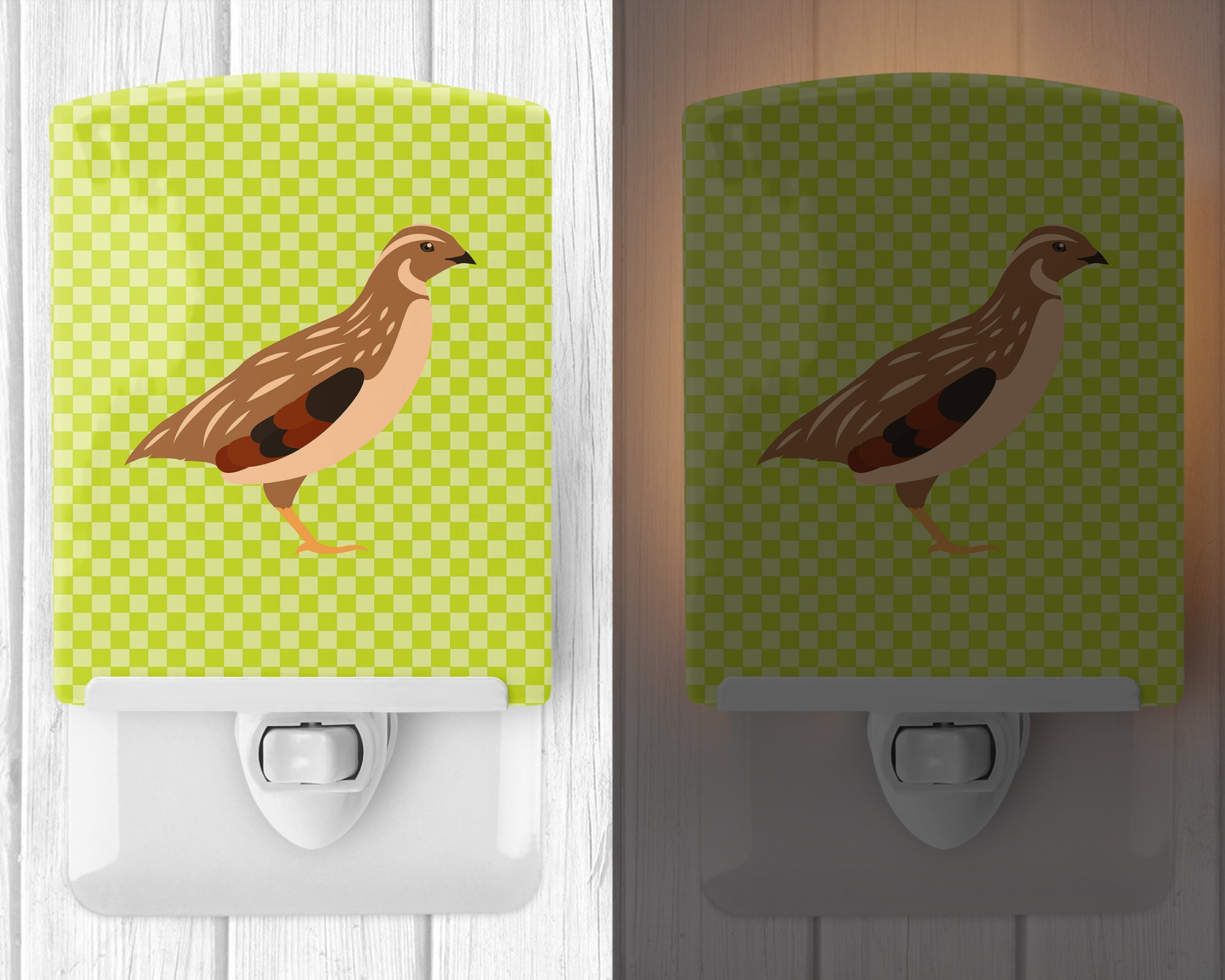 Golden Phoenix Quail Green Ceramic Night Light BB7781CNL - the-store.com