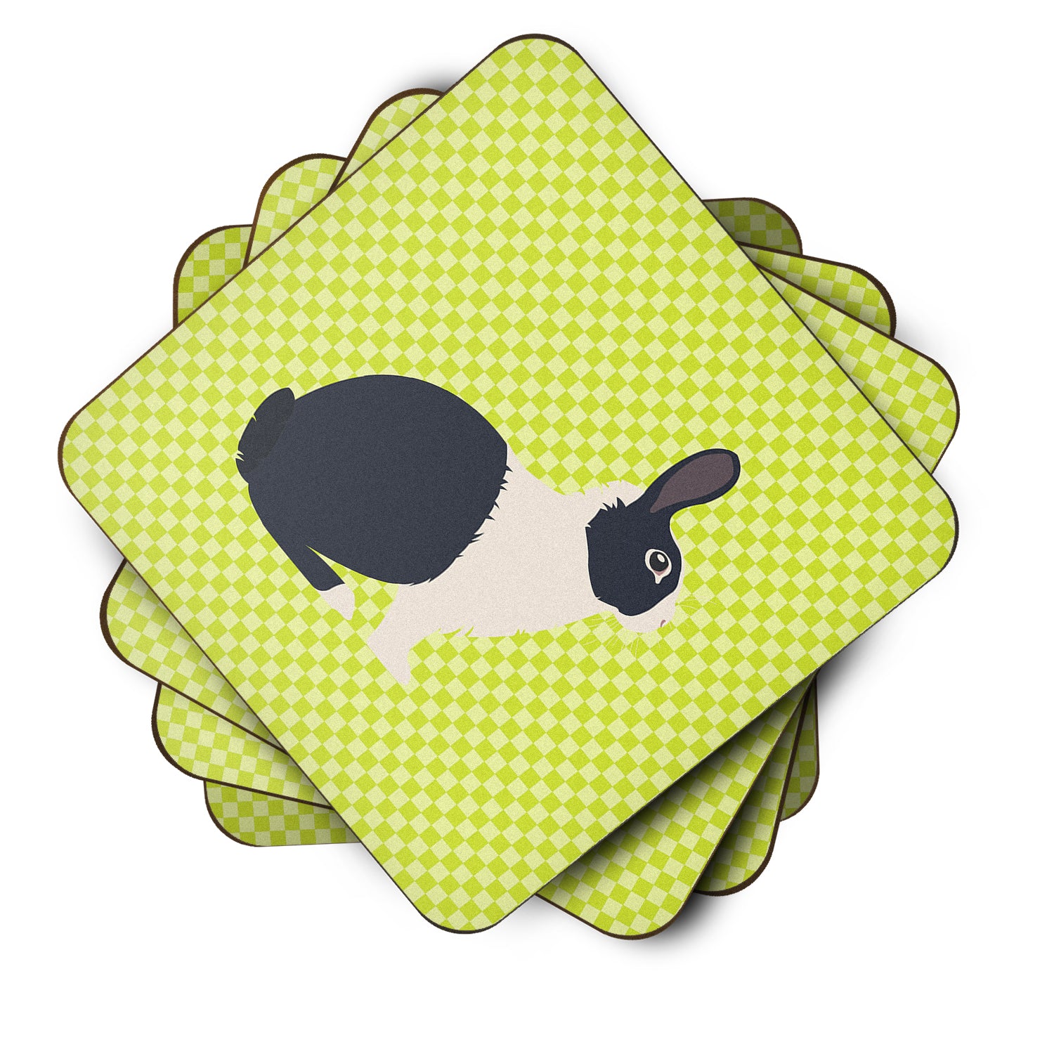 Dutch Rabbit Green Foam Coaster Set of 4 BB7784FC - the-store.com