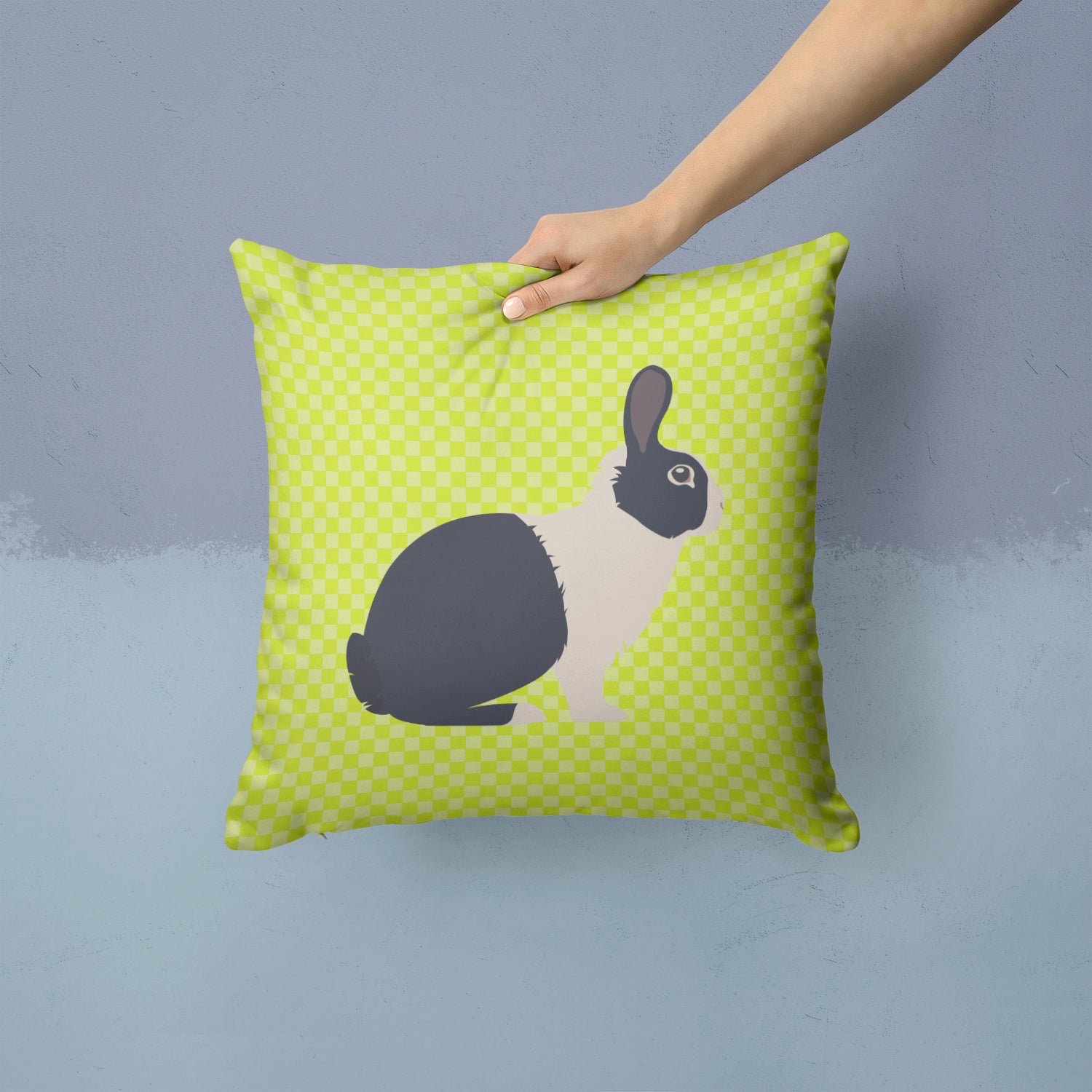 Dutch Rabbit Green Fabric Decorative Pillow BB7784PW1414 - the-store.com