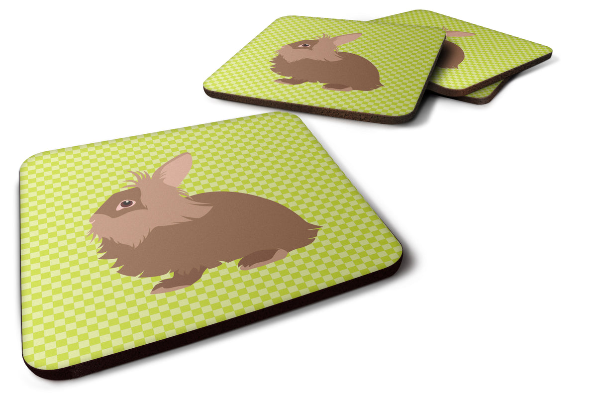 Lionhead Rabbit Green Foam Coaster Set of 4 BB7786FC - the-store.com