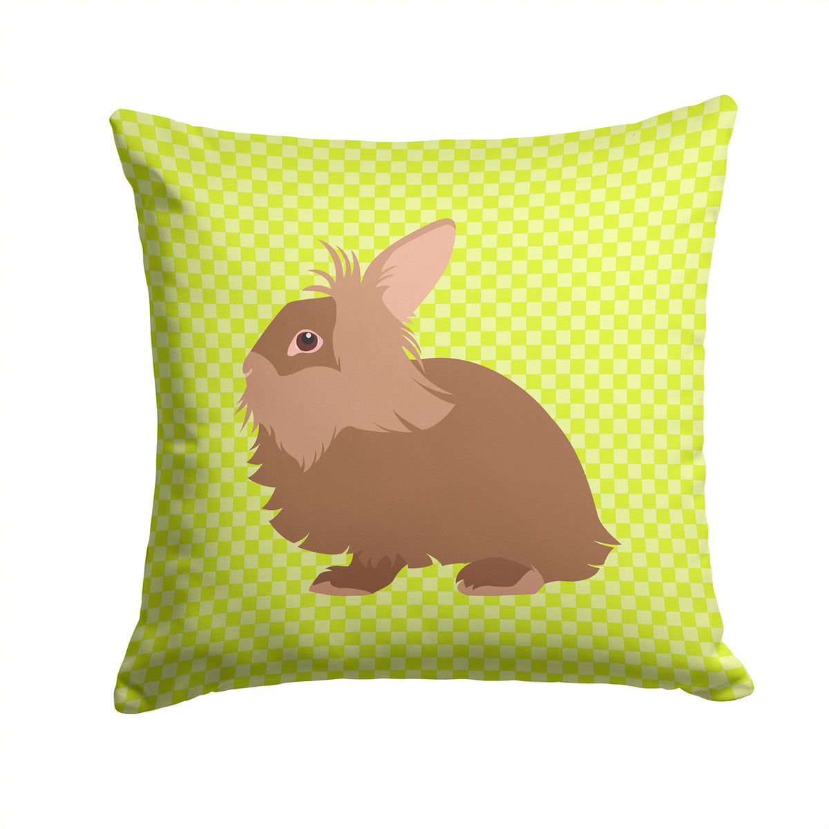 Lionhead Rabbit Green Fabric Decorative Pillow BB7786PW1414 - the-store.com