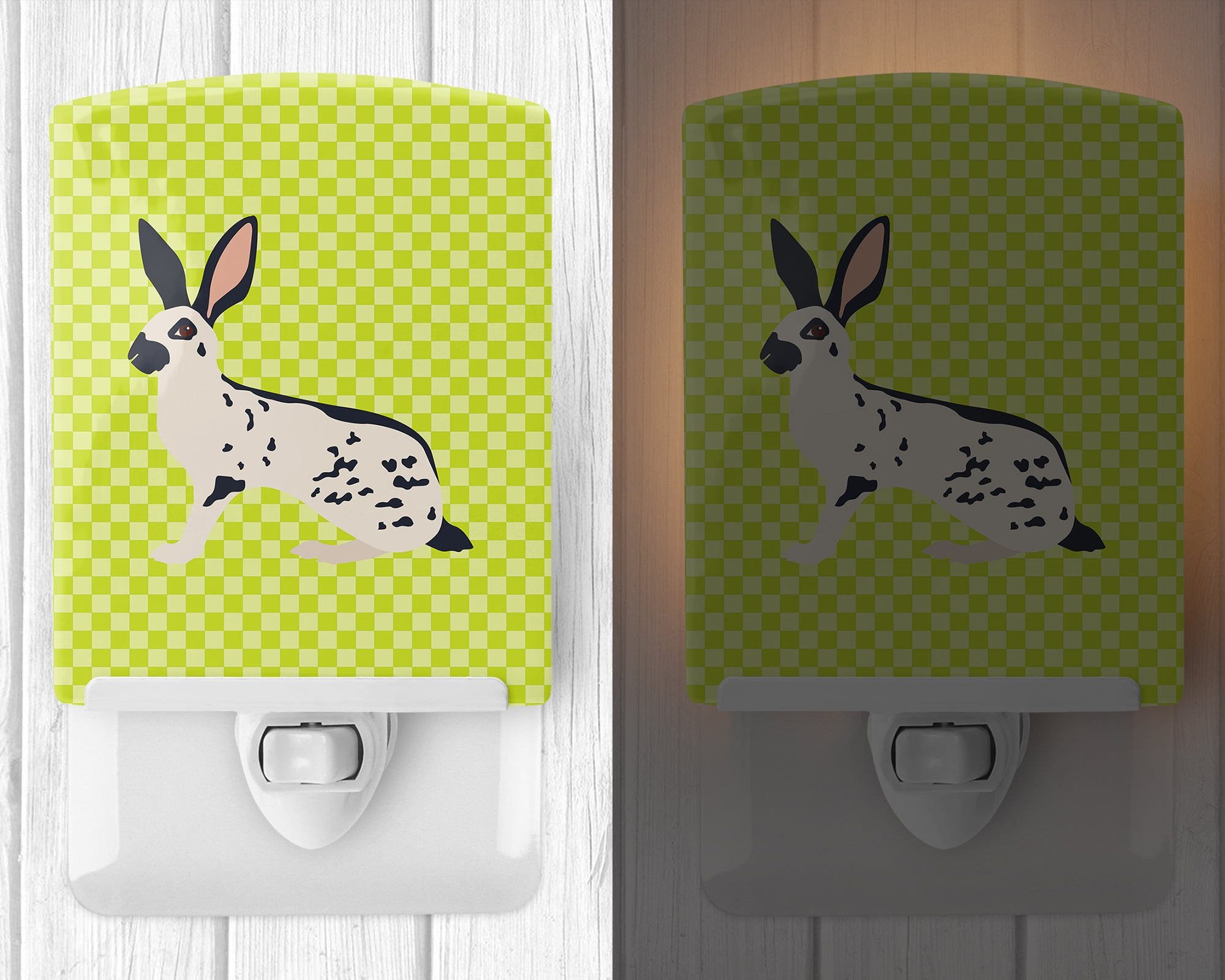 English Spot Rabbit Green Ceramic Night Light BB7787CNL - the-store.com