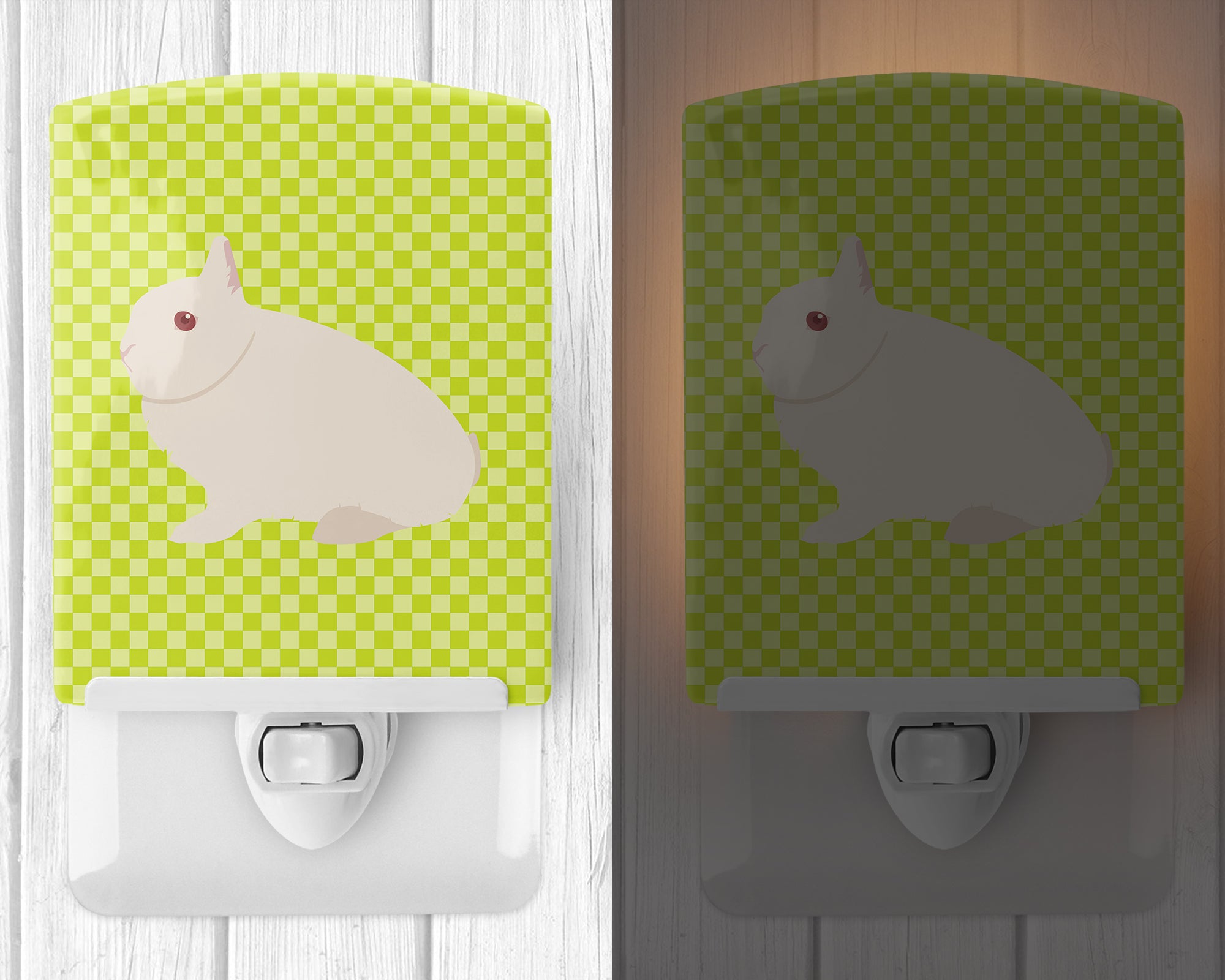 Hermelin Rabbit Green Ceramic Night Light BB7790CNL - the-store.com