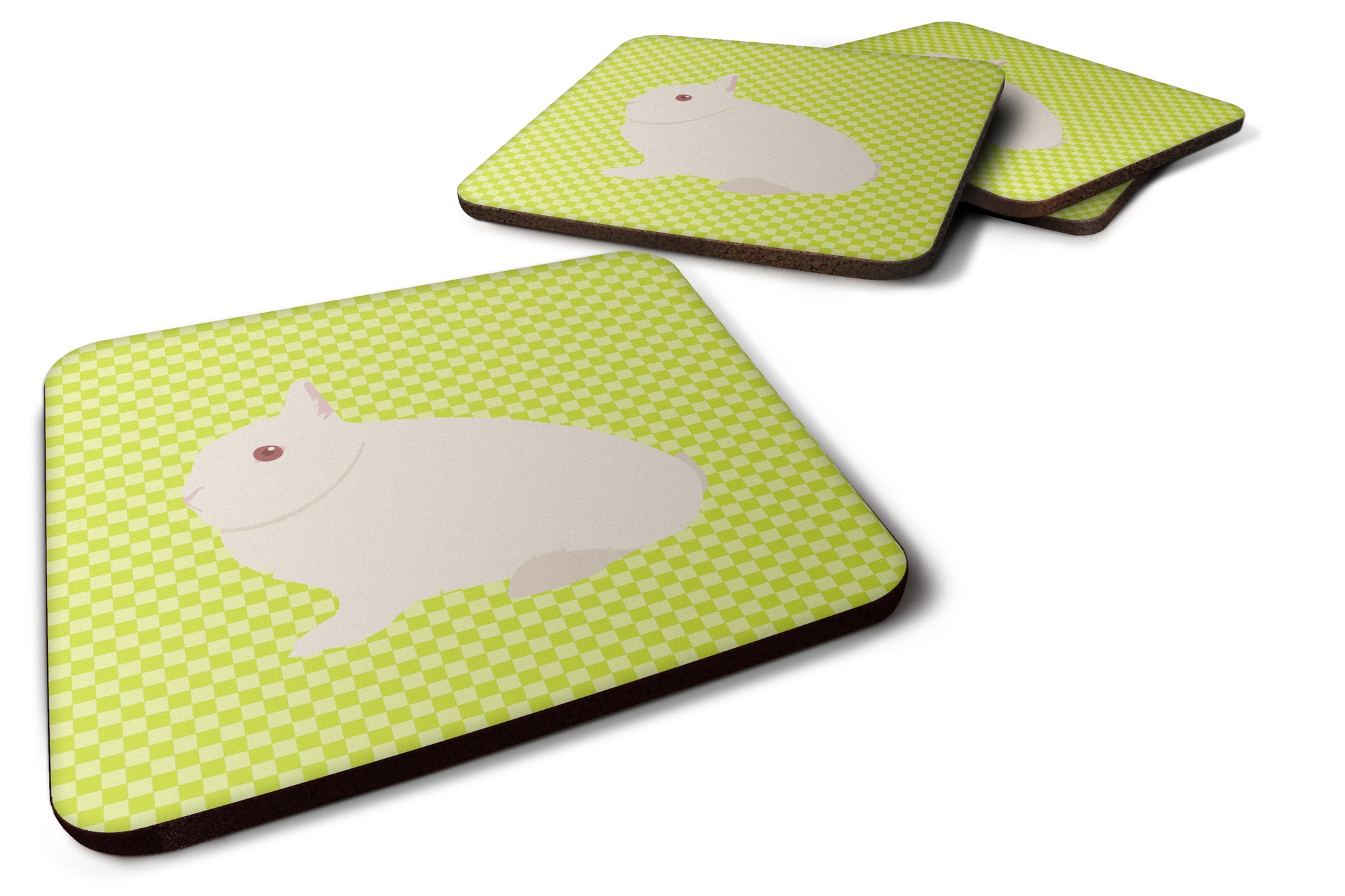 Hermelin Rabbit Green Foam Coaster Set of 4 BB7790FC - the-store.com