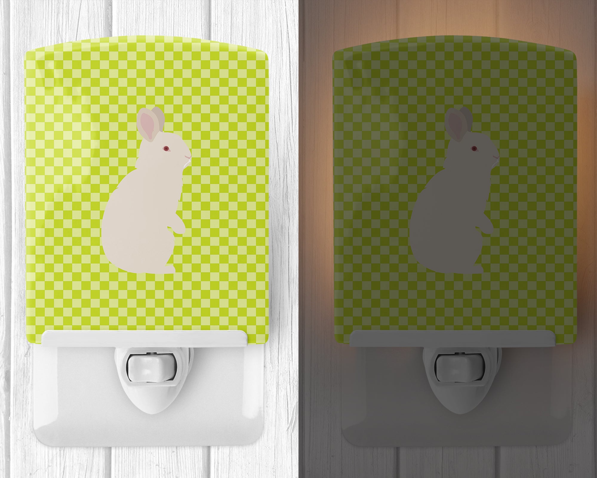 New Zealand White Rabbit Green Ceramic Night Light BB7791CNL - the-store.com