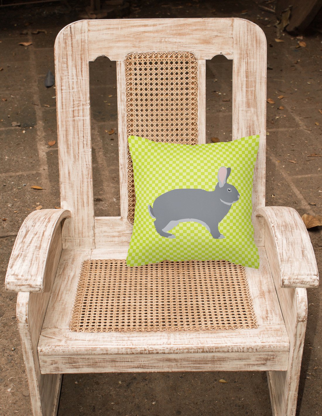 Giant Chinchilla Rabbit Green Fabric Decorative Pillow BB7792PW1818 by Caroline's Treasures