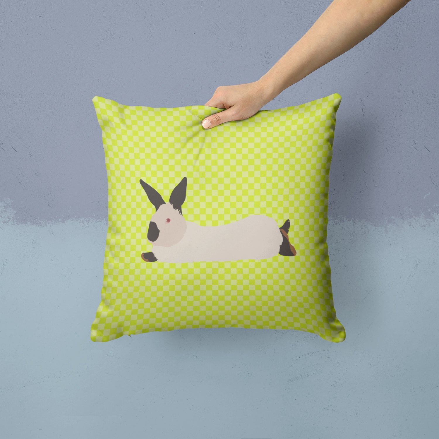 California White Rabbit Green Fabric Decorative Pillow BB7793PW1414 - the-store.com