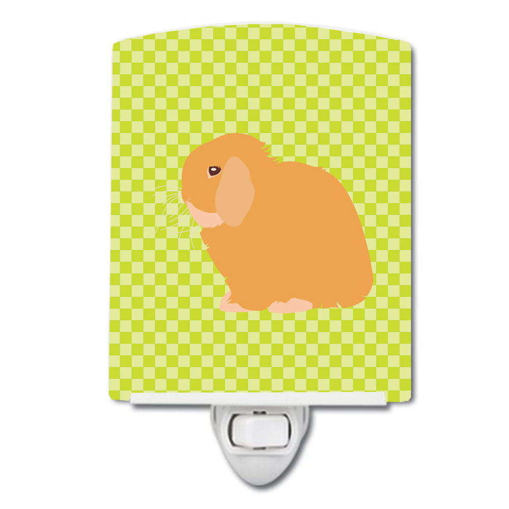 Holland Lop Rabbit Green Ceramic Night Light BB7794CNL - the-store.com