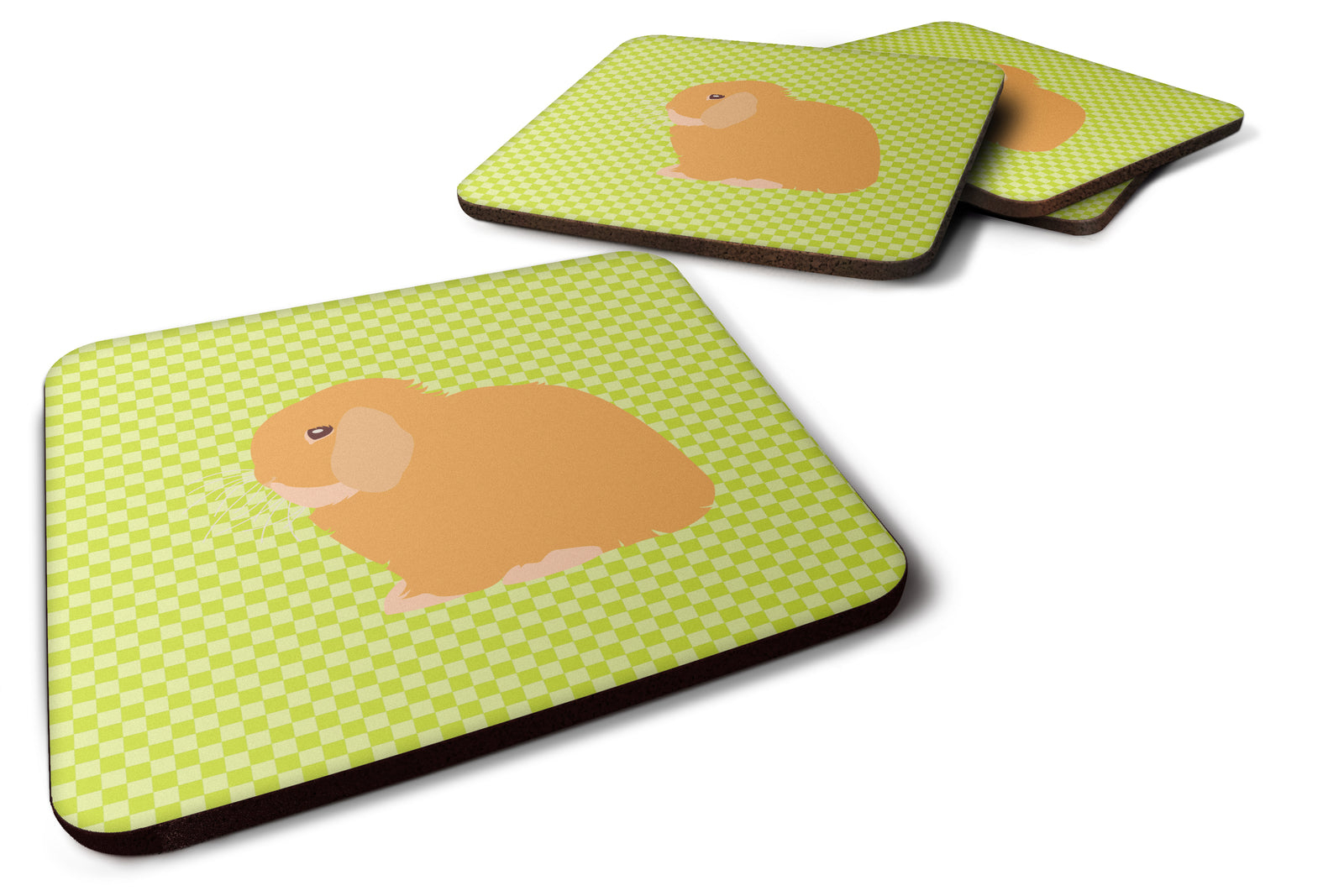 Holland Lop Rabbit Green Foam Coaster Set of 4 BB7794FC - the-store.com