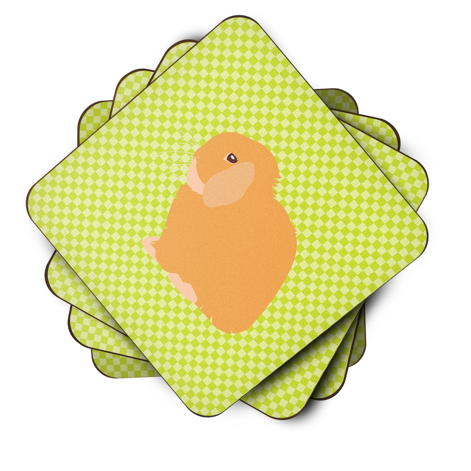 Holland Lop Rabbit Green Foam Coaster Set of 4 BB7794FC - the-store.com