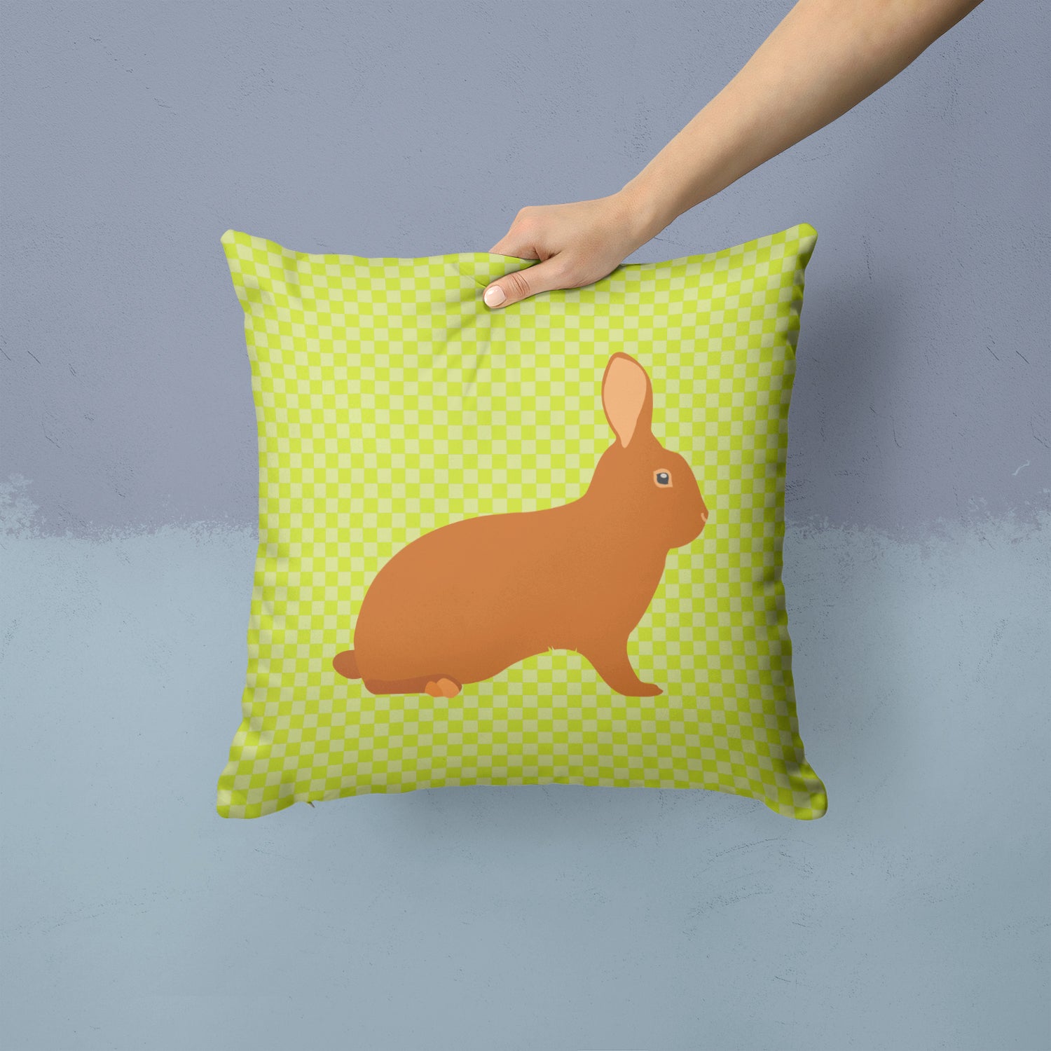 Rex Rabbit Green Fabric Decorative Pillow BB7795PW1414 - the-store.com