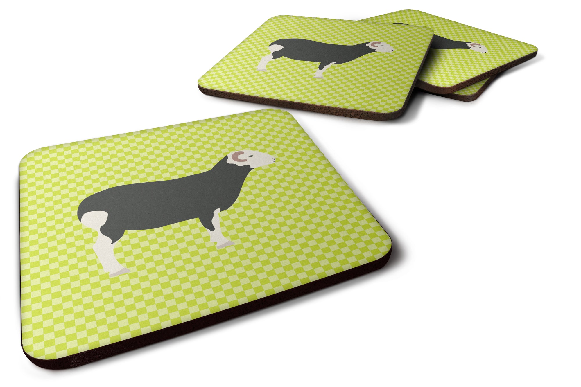 Herwick Sheep Green Foam Coaster Set of 4 BB7796FC - the-store.com