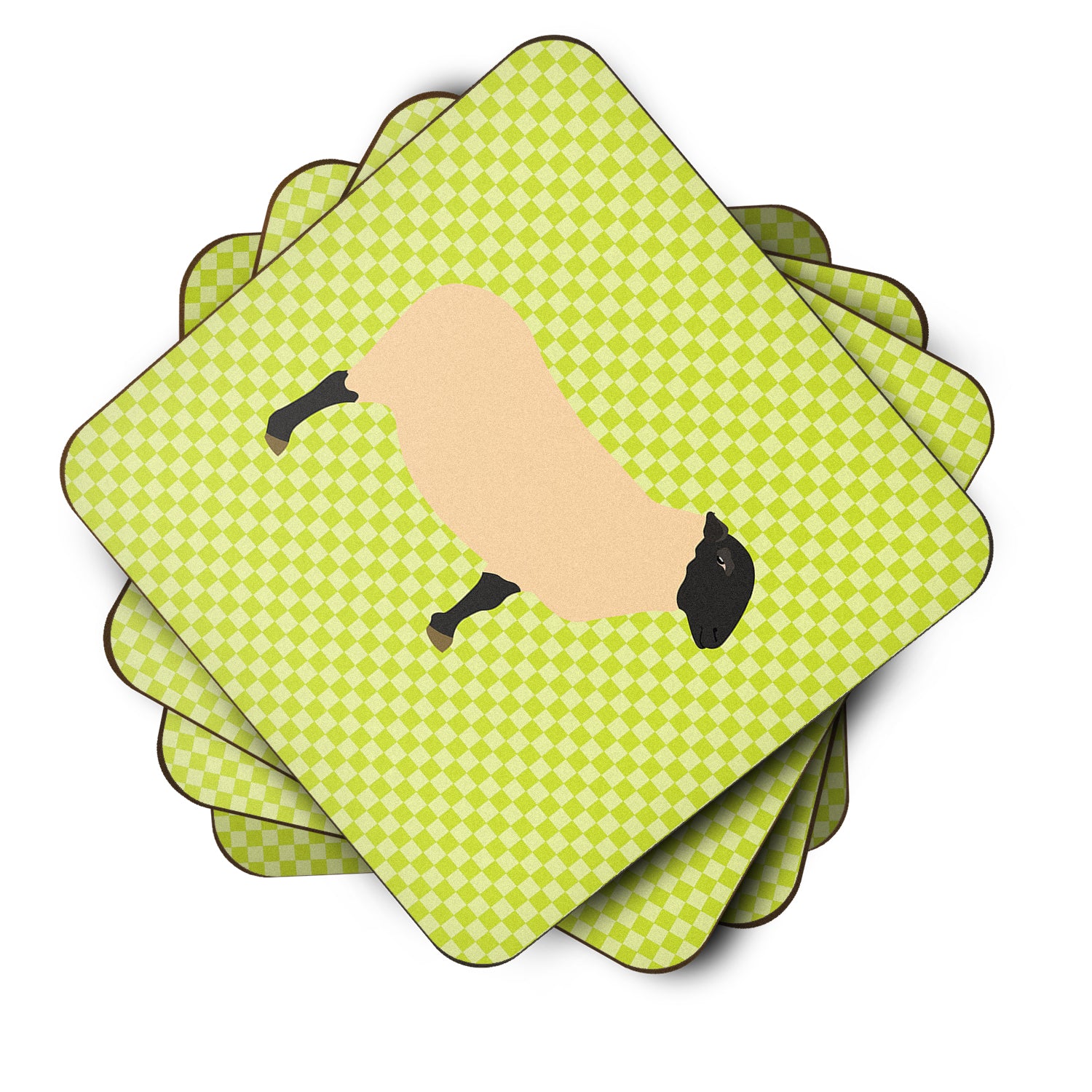 Suffolk Sheep Green Foam Coaster Set of 4 BB7798FC - the-store.com