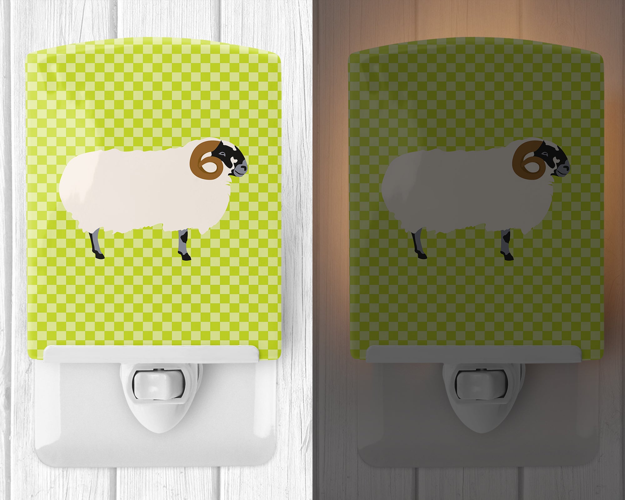 Scottish Blackface Sheep Green Ceramic Night Light BB7799CNL - the-store.com