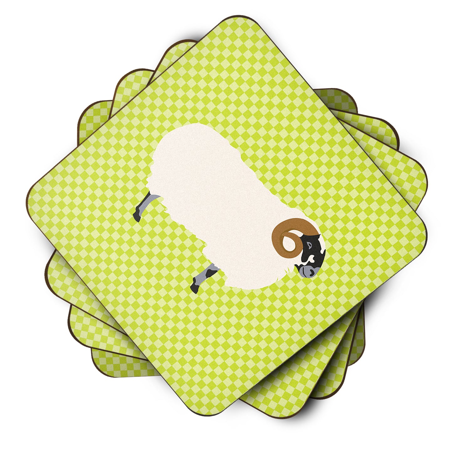 Scottish Blackface Sheep Green Foam Coaster Set of 4 BB7799FC - the-store.com