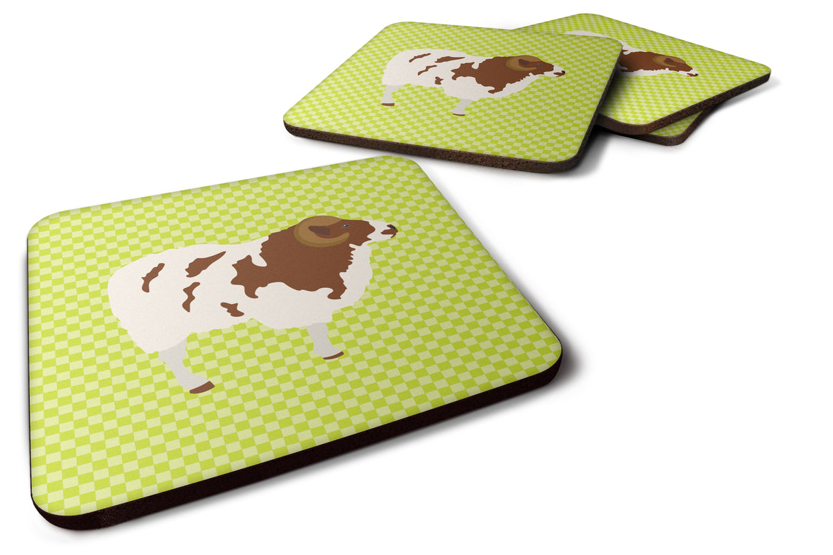 Jacob Sheep Green Foam Coaster Set of 4 BB7801FC - the-store.com