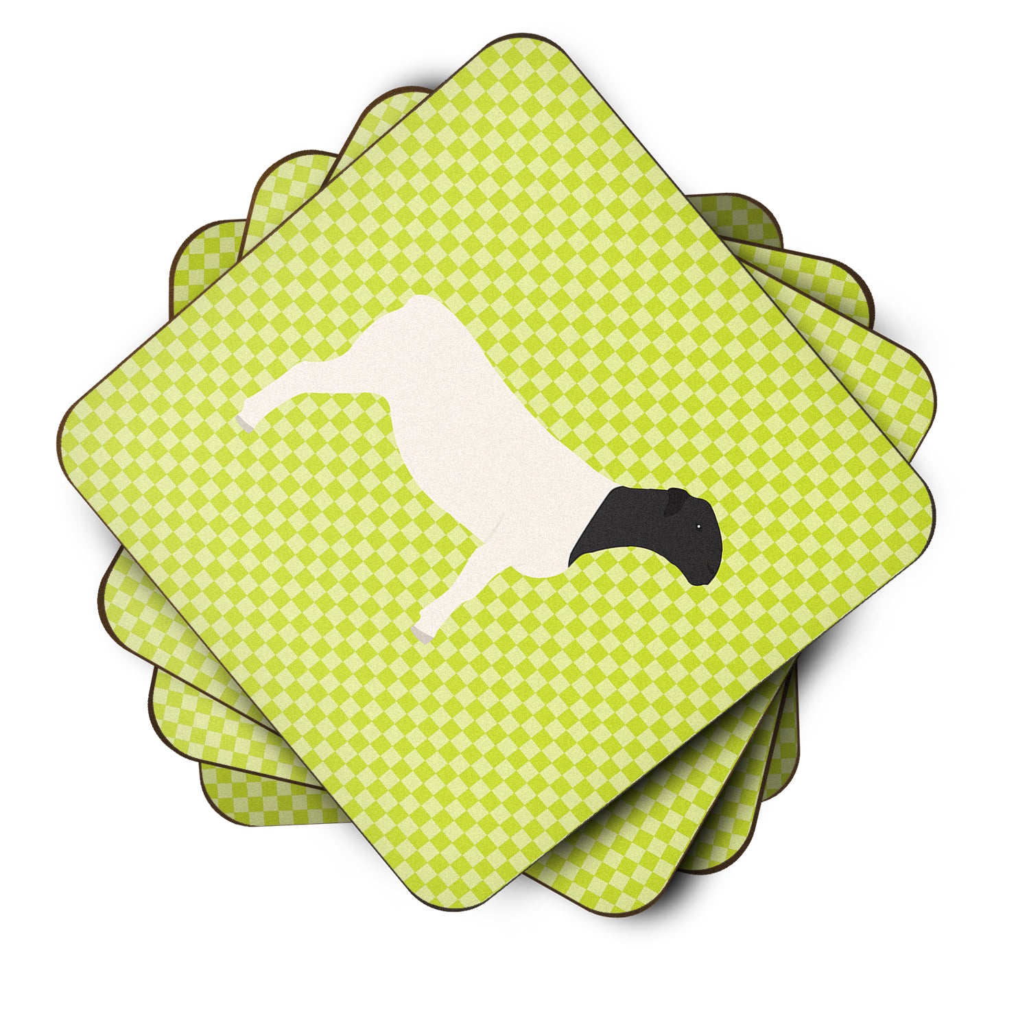 Dorper Sheep Green Foam Coaster Set of 4 BB7804FC - the-store.com