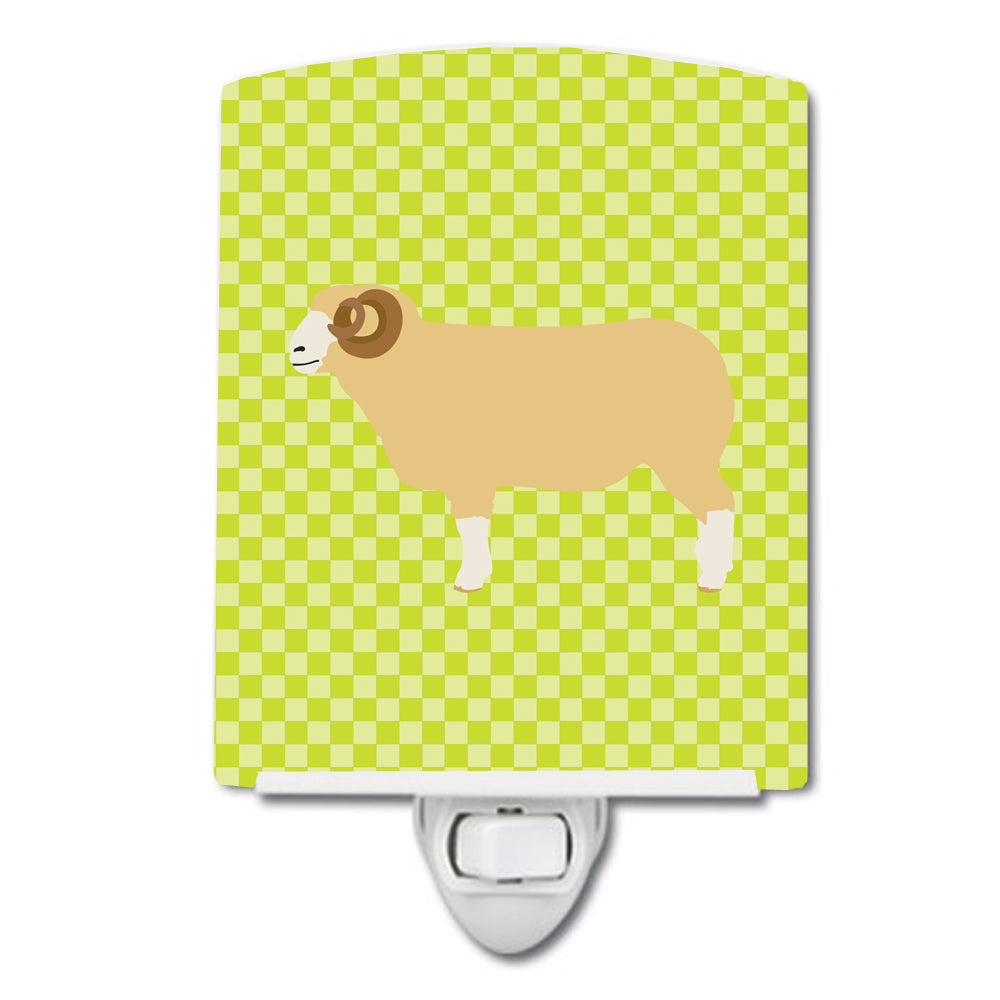 Horned Dorset Sheep Green Ceramic Night Light BB7806CNL - the-store.com