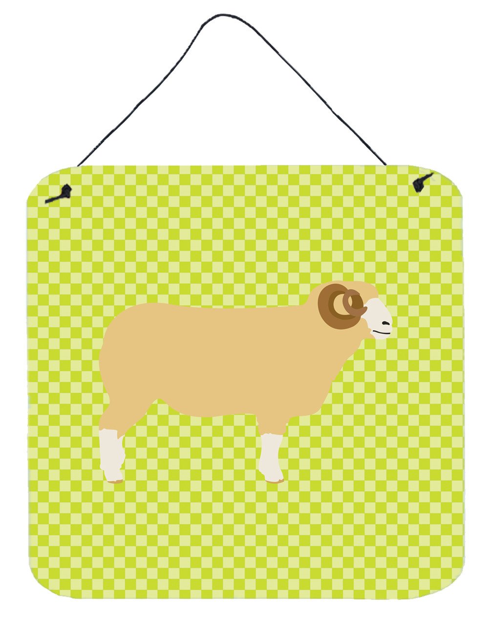 Horned Dorset Sheep Green Wall or Door Hanging Prints BB7806DS66 by Caroline's Treasures