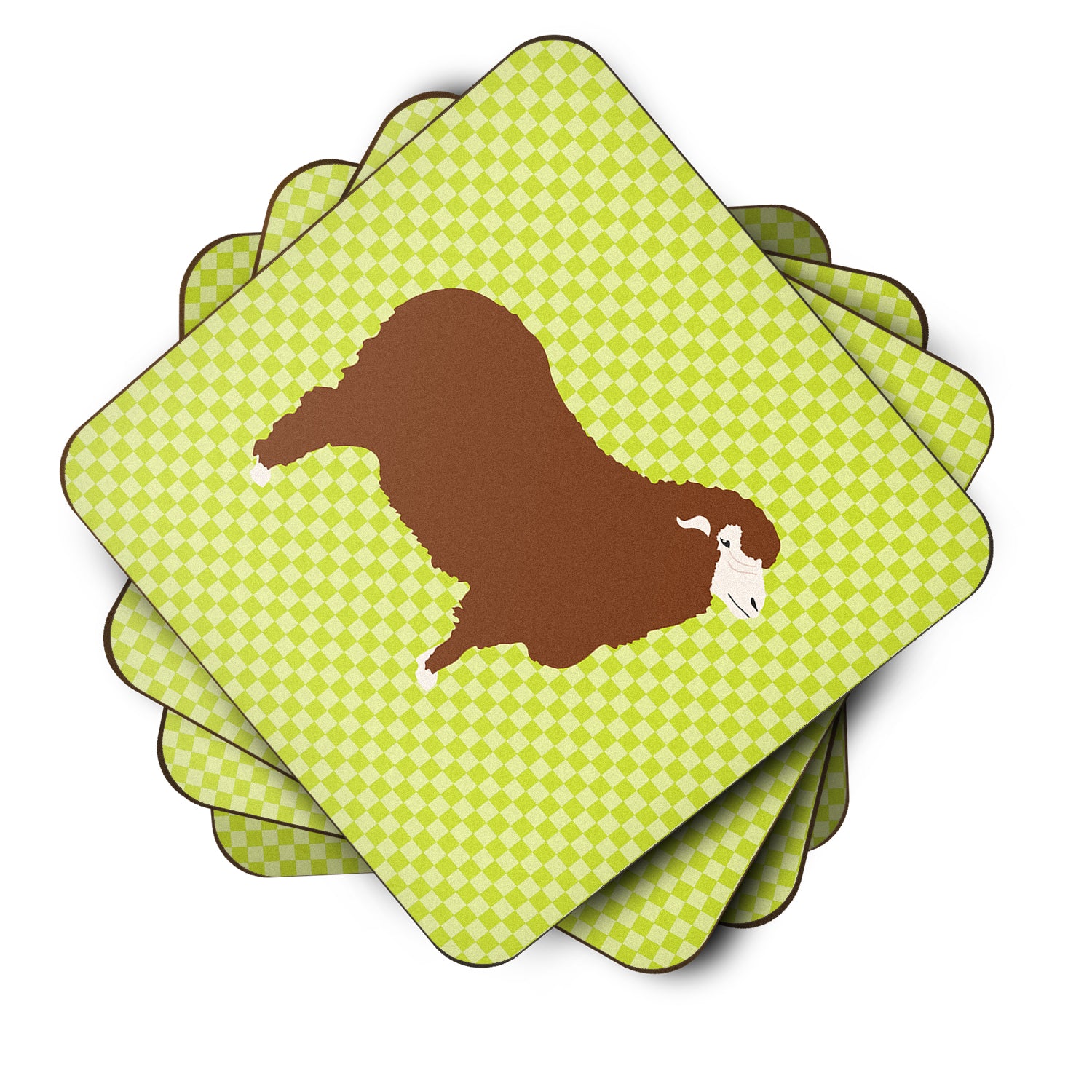 Merino Sheep Green Foam Coaster Set of 4 BB7807FC - the-store.com