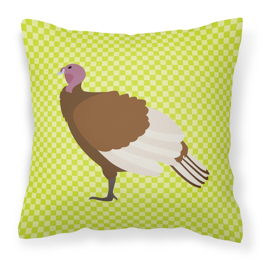 Bourbon Red Turkey Hen Green Fabric Decorative Pillow BB7808PW1818 by Caroline's Treasures