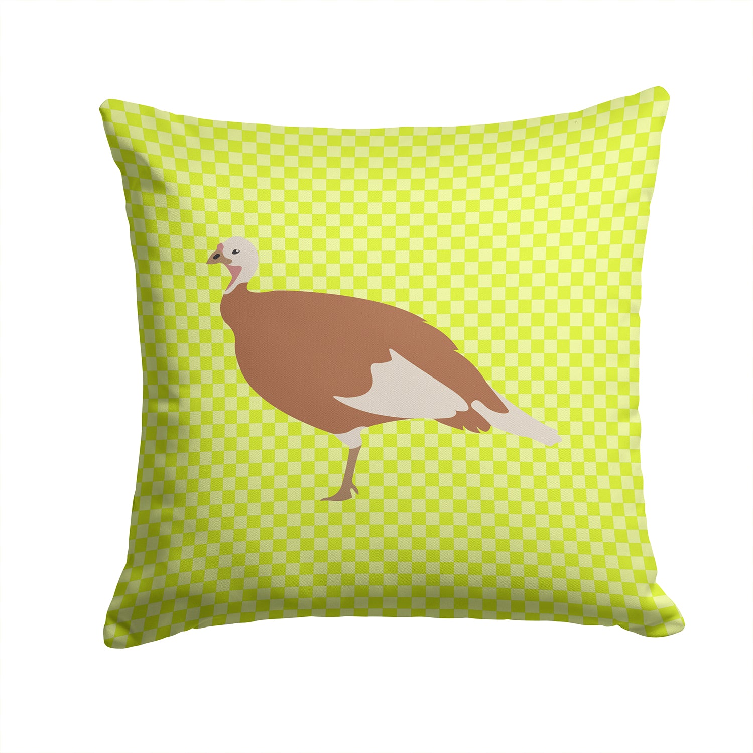 Jersey Buff Turkey Hen Green Fabric Decorative Pillow BB7810PW1414 - the-store.com