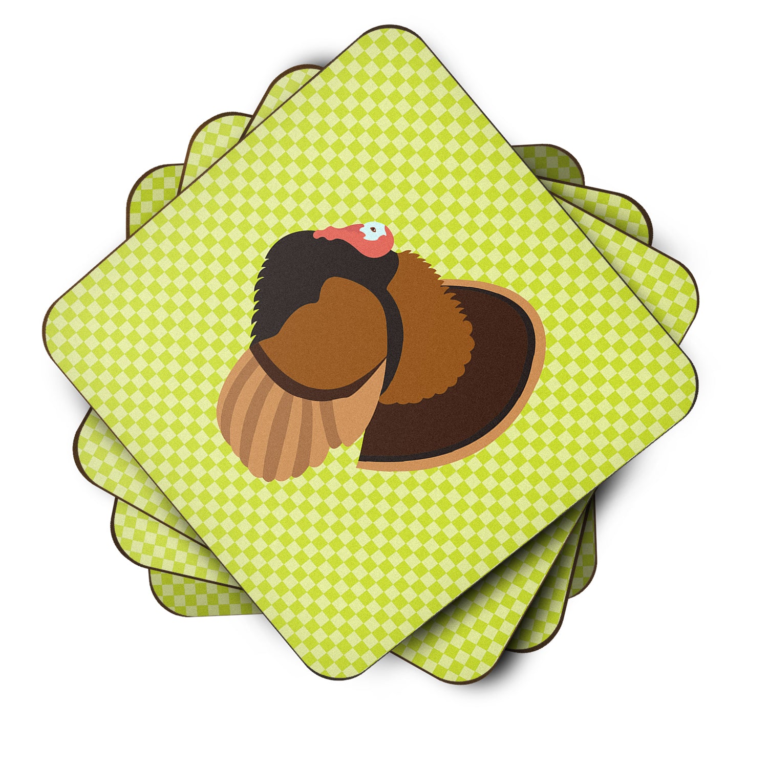 Bronze Turkey Green Foam Coaster Set of 4 BB7812FC - the-store.com