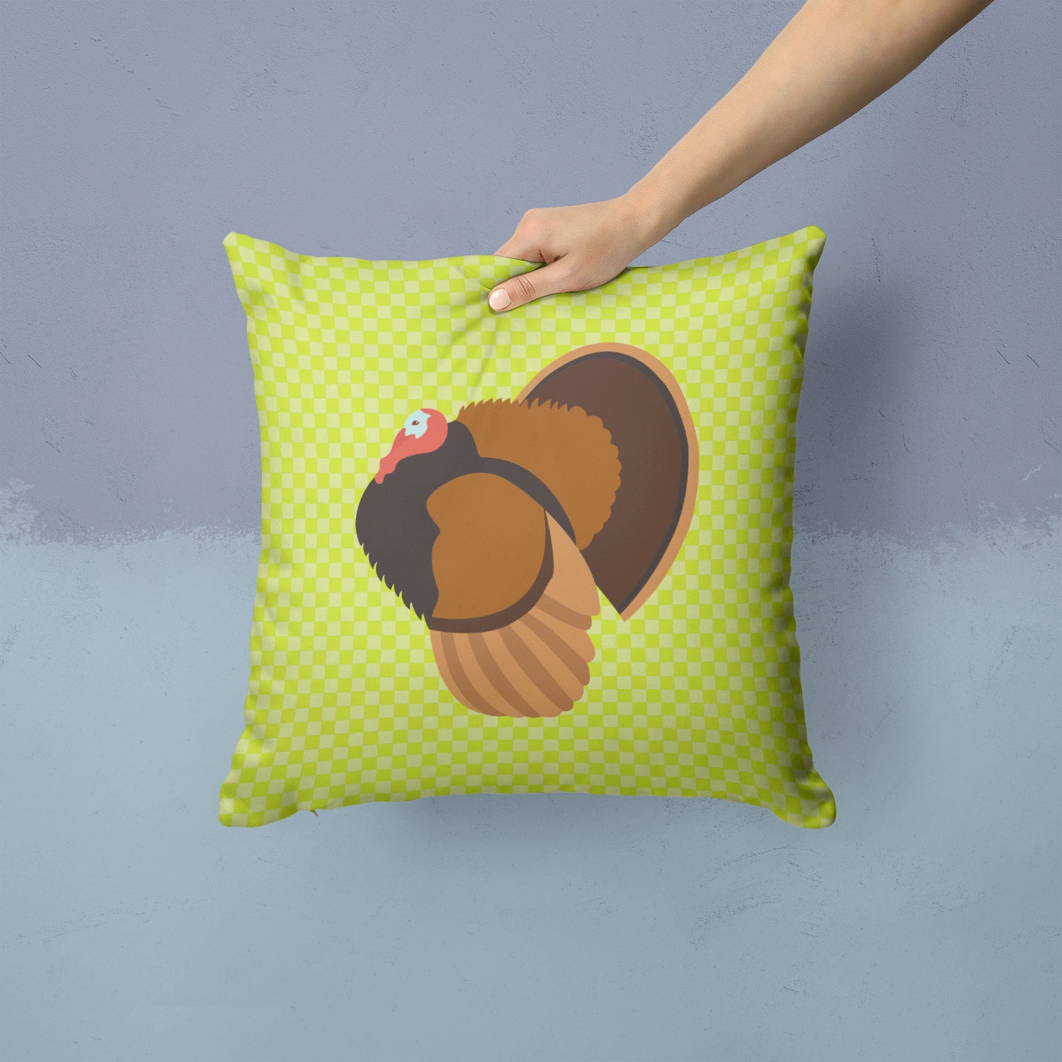 Bronze Turkey Green Fabric Decorative Pillow BB7812PW1414 - the-store.com