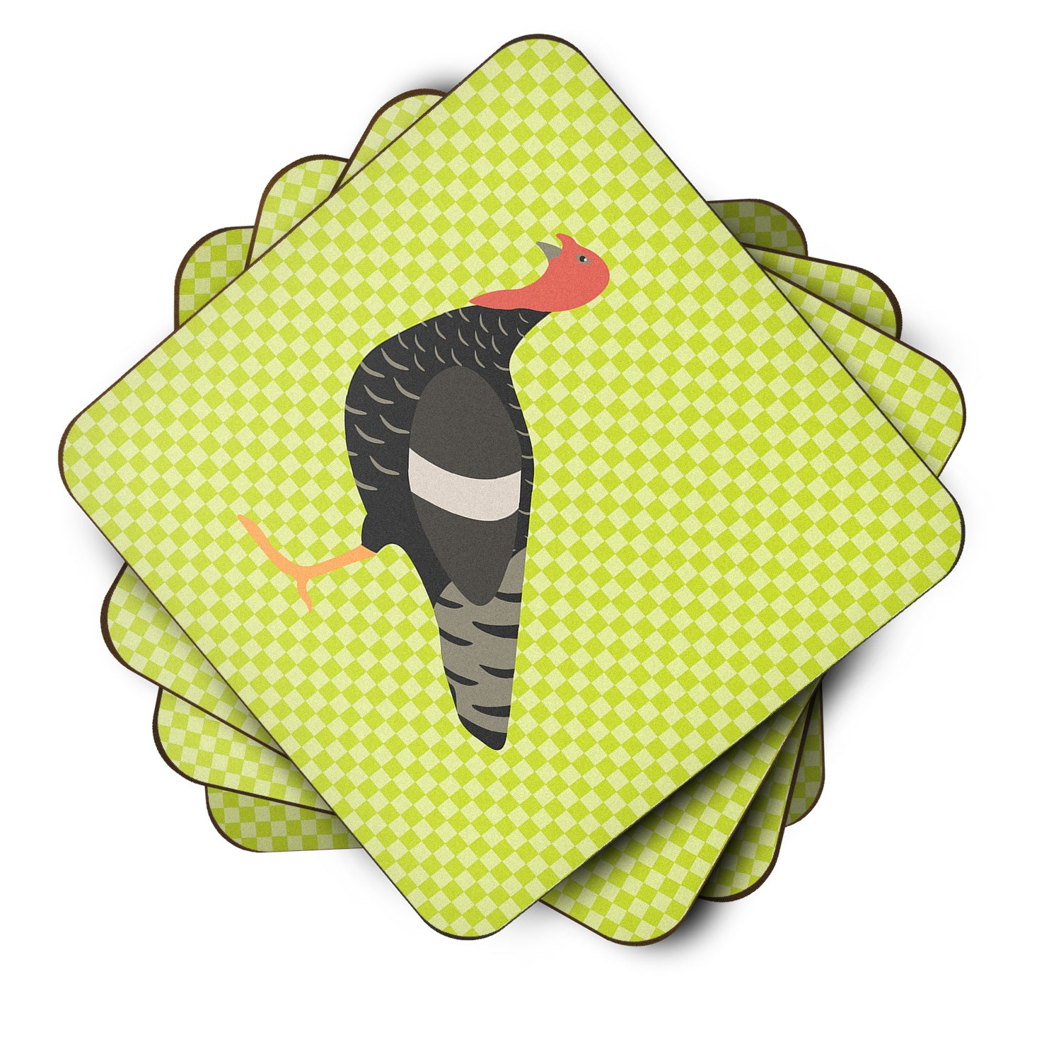 Marragansett Turkey Green Foam Coaster Set of 4 BB7813FC - the-store.com