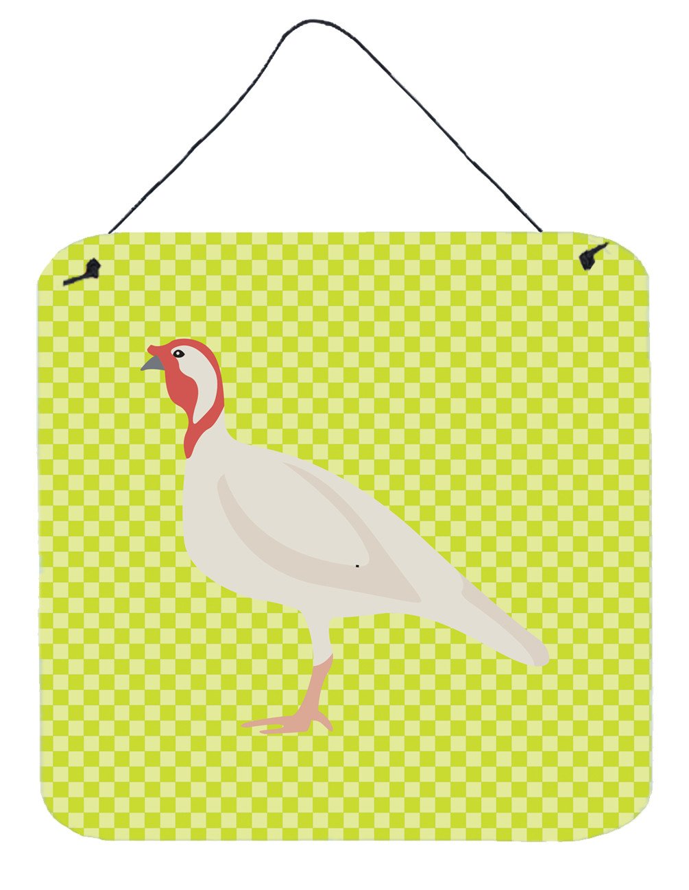 Beltsville Small White Turkey Hen Green Wall or Door Hanging Prints BB7815DS66 by Caroline&#39;s Treasures