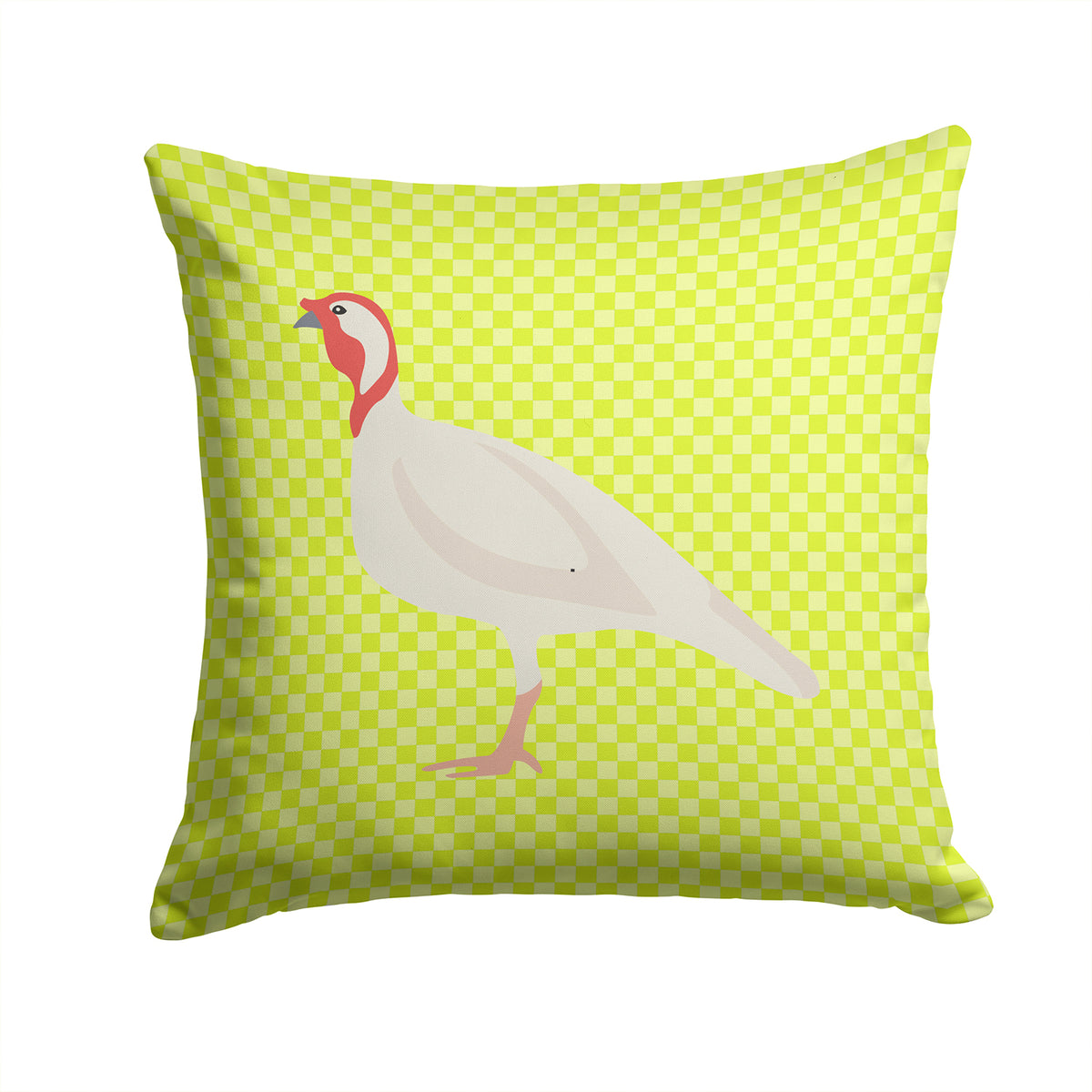 Beltsville Small White Turkey Hen Green Fabric Decorative Pillow BB7815PW1414 - the-store.com